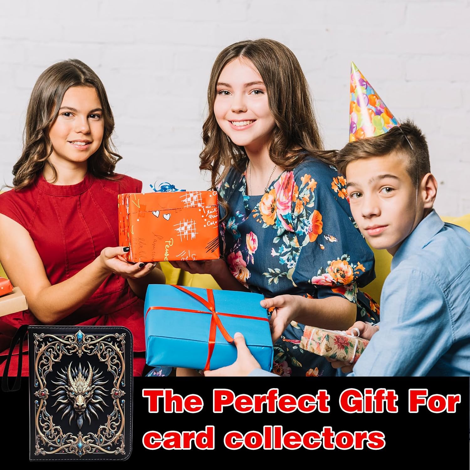 Retro Dragon Card Binder 4-Pocket Card Holder Album 400 Pocket, Dragon Trading Gamecards Holder Zipper Case Collector Album for Game Sports Collector Gift