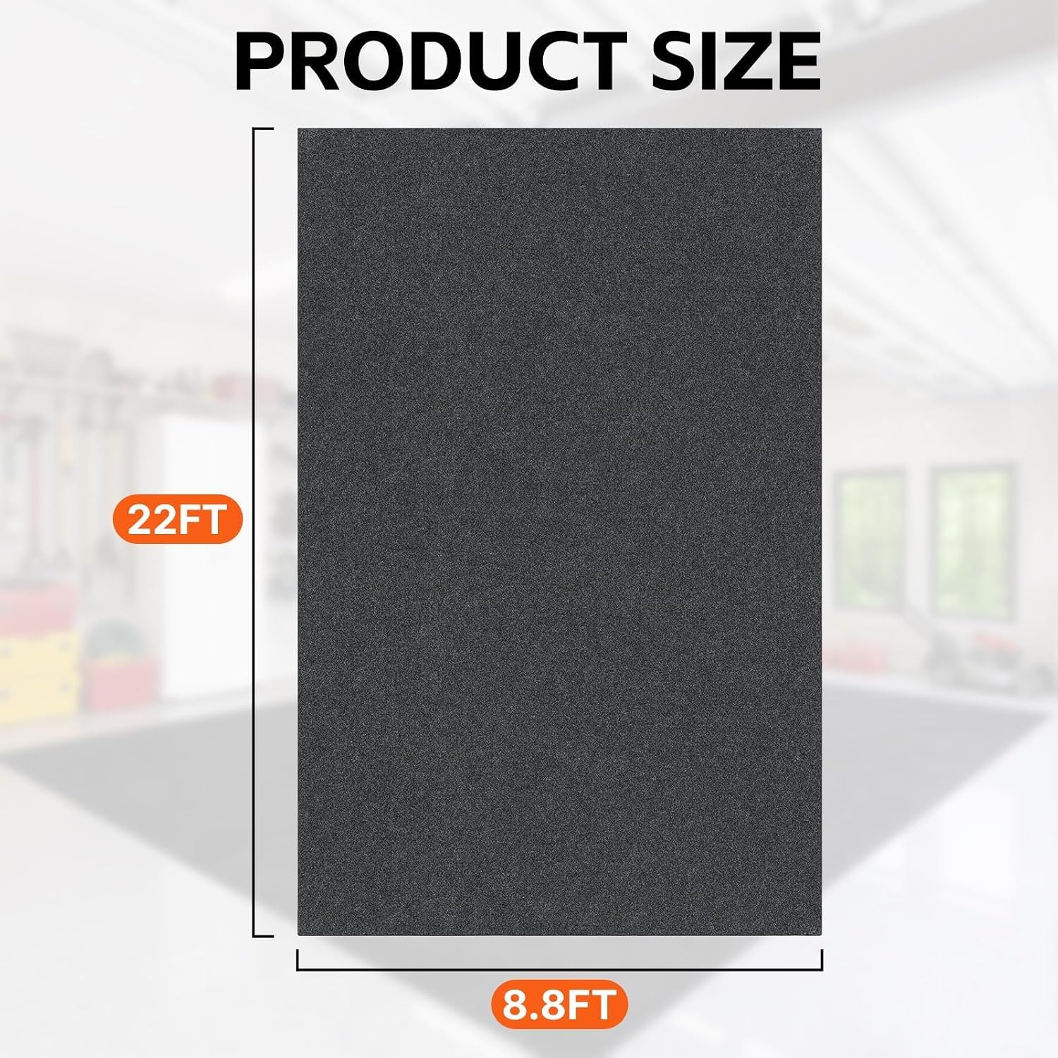 8.8 x 22 FT Garage Floor Mat, Waterproof Non Slip Parking Rug | Extra large garage carpet rug with waterproof and non slip backing, for driveway, basement and garage floor protection