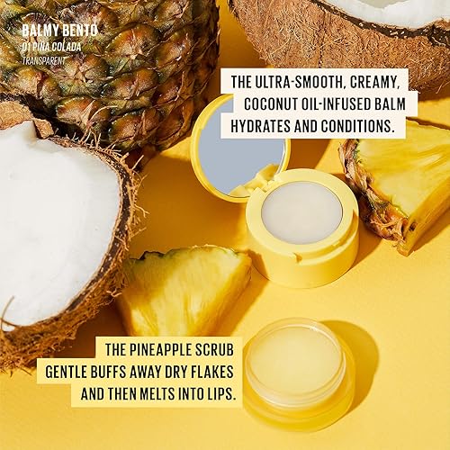 Miniatura 5 de KAJA Bálsamo labial Balmy Bento  Exfoliante, con aceite de coco, tratamiento de acabado transparente, hidrata, exfolia, suaviza el cuidado de los