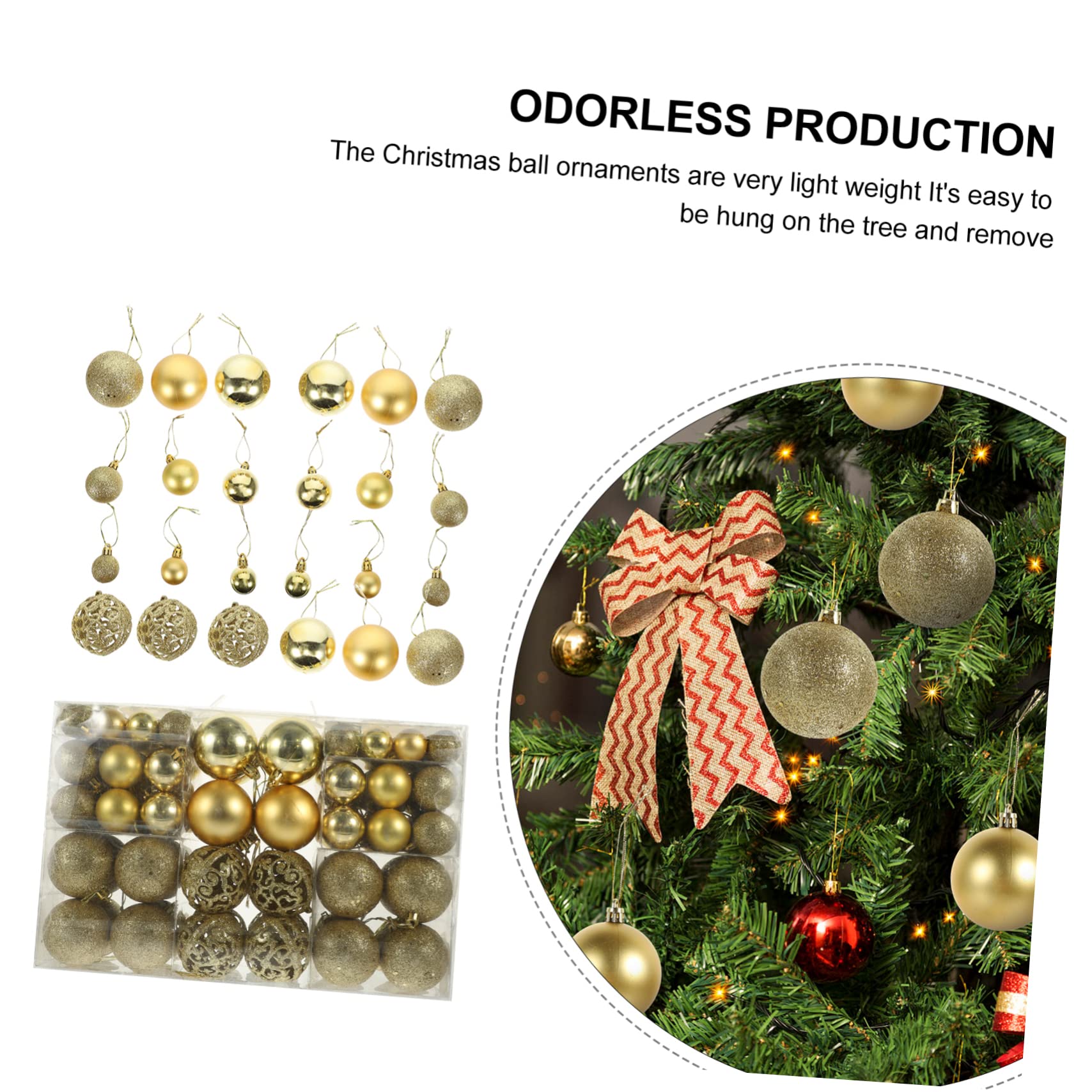 COLLBATH 100pièces Boules de Noël à Suspendre au Sapin Accessoires de Décoration Pendentifs Décoratifs pour Scène