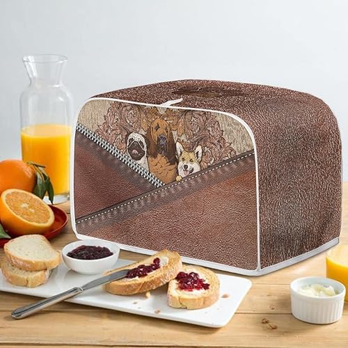 Vista 36 de Dreaweet Funda para tostadora de dibujos animados Kawaii Toast, de poliéster, se adapta a la mayoría de tostadoras de ranura larga de 4 rebanadas