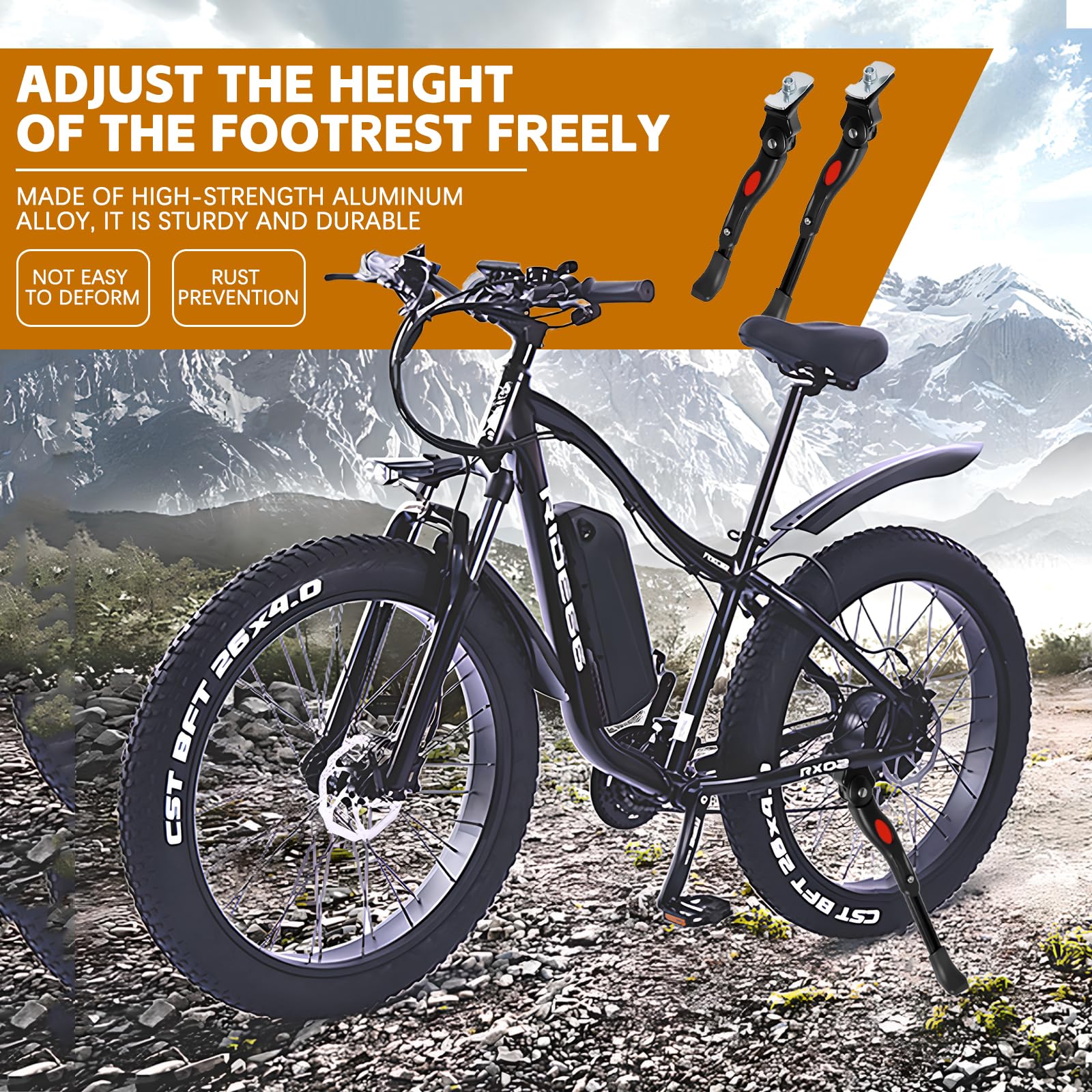 Cavalletto Bici, Rastrelliera Biciclette, universale, Piedino in Gomma Antiscivolo, Cavalletto per Bici in Alluminio Regolabile per 24"-26" Bici, BMX, MTB