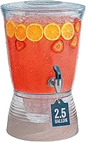 Vista 1 de Drink Dispenser for Parties (2.5 Gallon) Large Plastic Water Dispenser for Counter Tops, No Mess, Easy to Assemble & Wash, Up to 40 Drinks, For