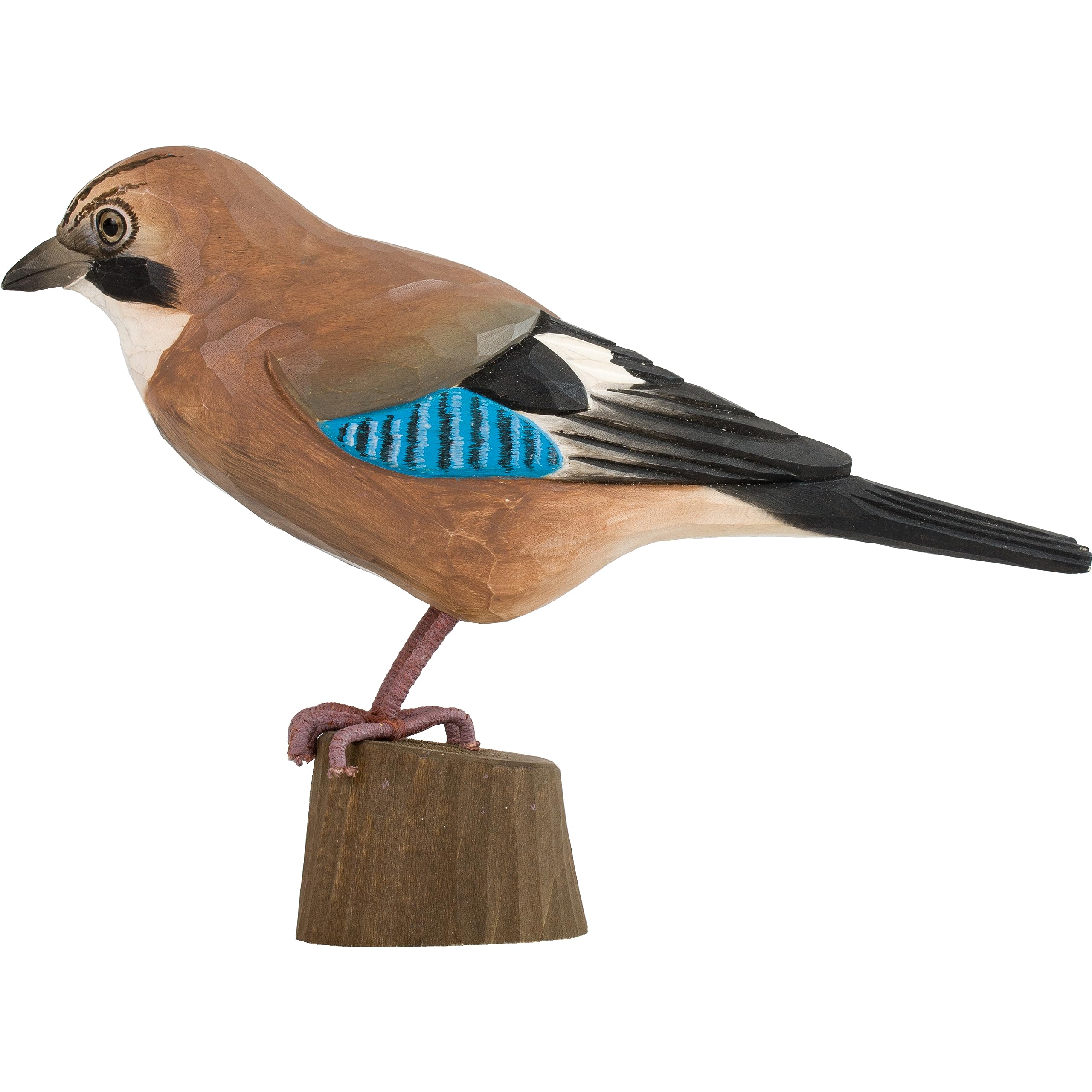 WILDLIFEGARDEN WG4463 DecoBird Arrendajo - Pájaro decorativo de madera tallado a mano - Grandes pájaros europeos