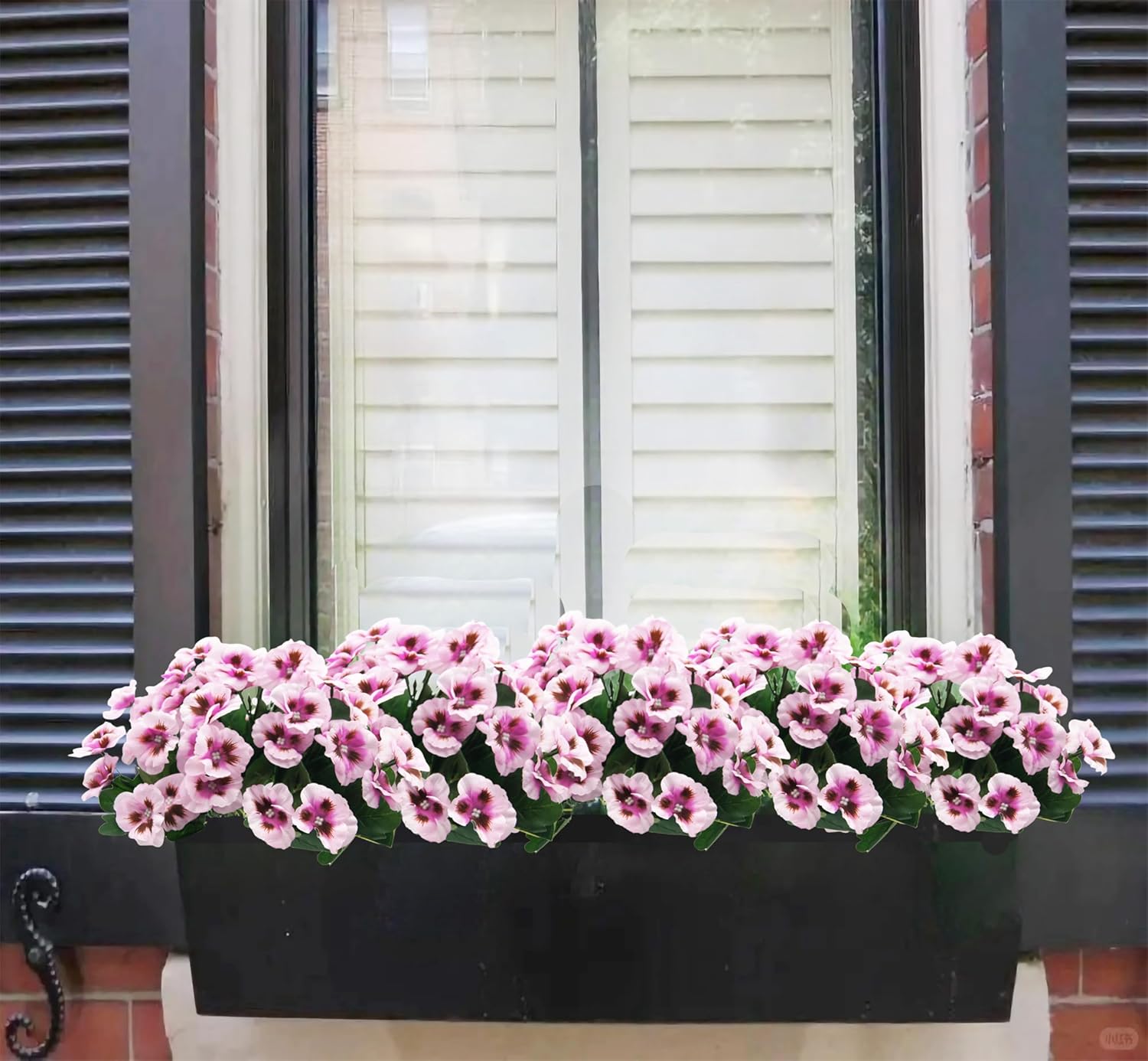 4PCS Artificial Silk Pansy Flowers Outdoor Spring Flowers Pansies Wildflower UV Resistant Plants Faux Impatiens Purplepink for Window Box Wedding Party Outside Garden Porch Decor - Image 5