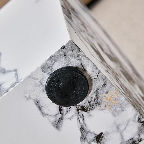 Miniatura 8 de Mesa de centro de mármol blanco, mesa de centro costera con patrón de mármol sintético, mesas de centro rectangulares pequeñas para sala de estar