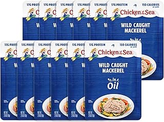 Chicken of the Sea Mackerel in Oil, 2.5 oz. Packet (Box of 12), Wild Caught