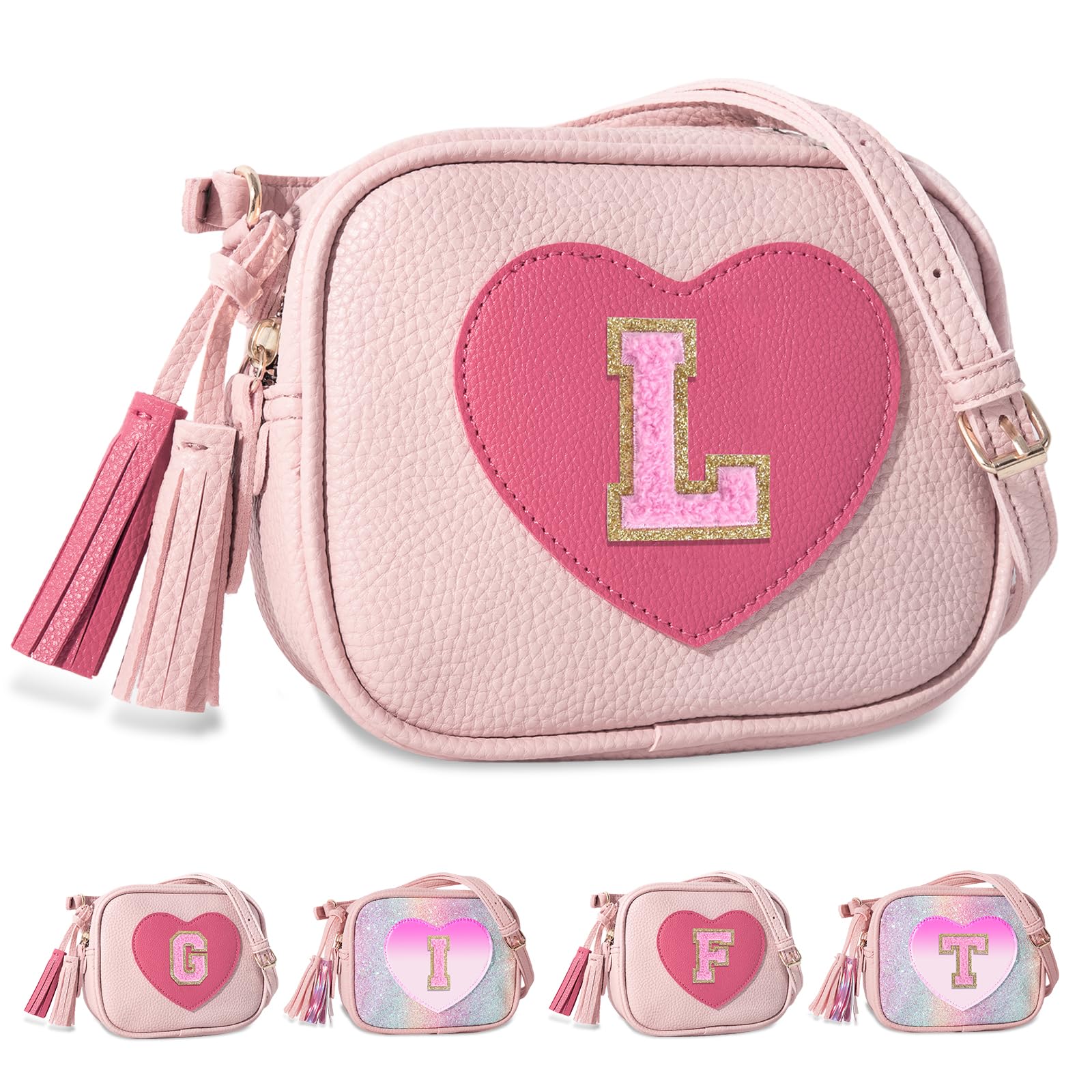UIXIZQ Personalized Toddler Purse for Girls 2–10, Cute Little Girl Purse & Kids Wallet, Small Initial Shoulder Crossbody Bag, Birthday & Christmas