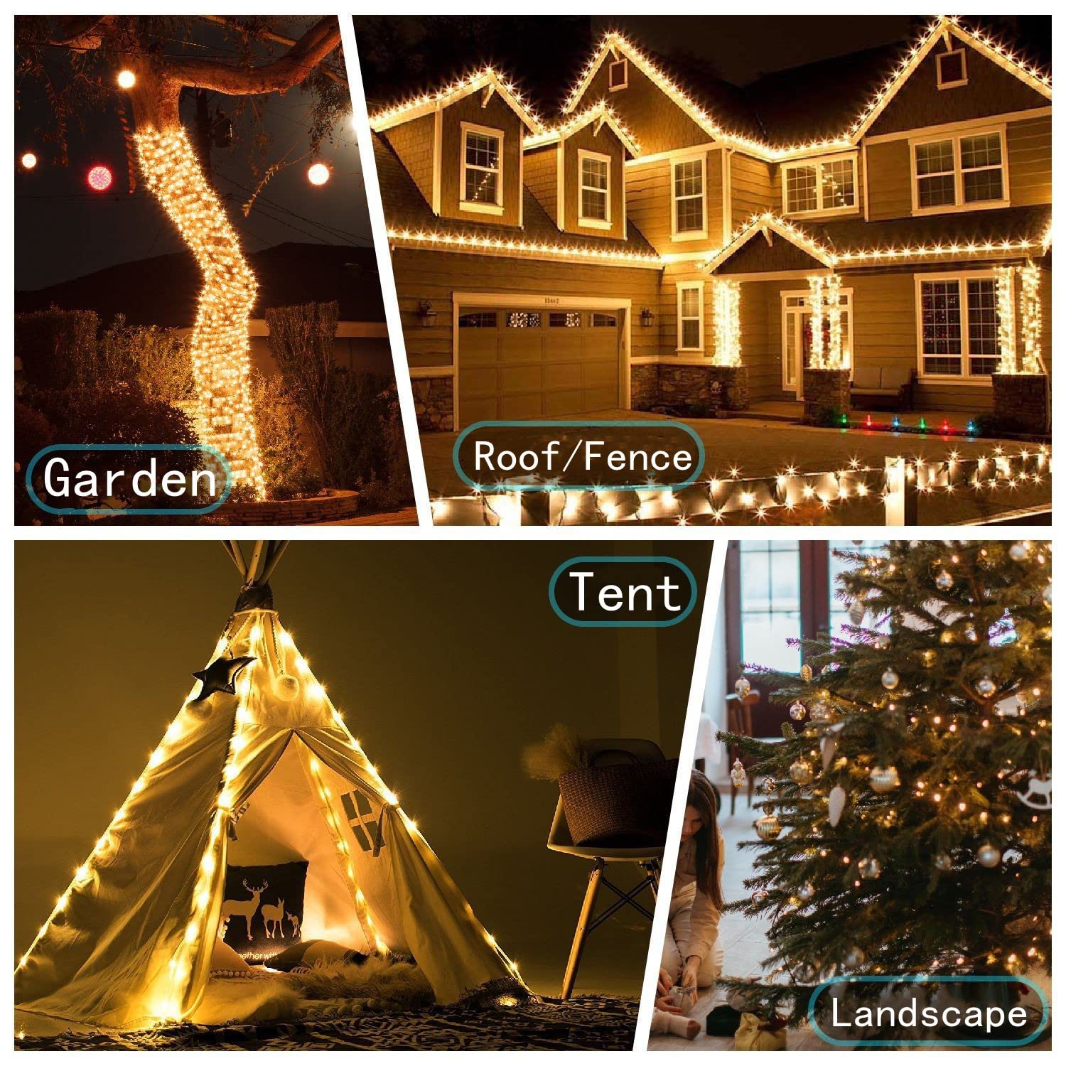 Łańcuch świetlny 10 m CoolWhite 100 LED USB miękki drut, łańcuch świetlny, wodoodporny, z pilotem i timerem, 8 trybów światła do sypialni, choinki, dekoracji wnętrz i na zewnątrz