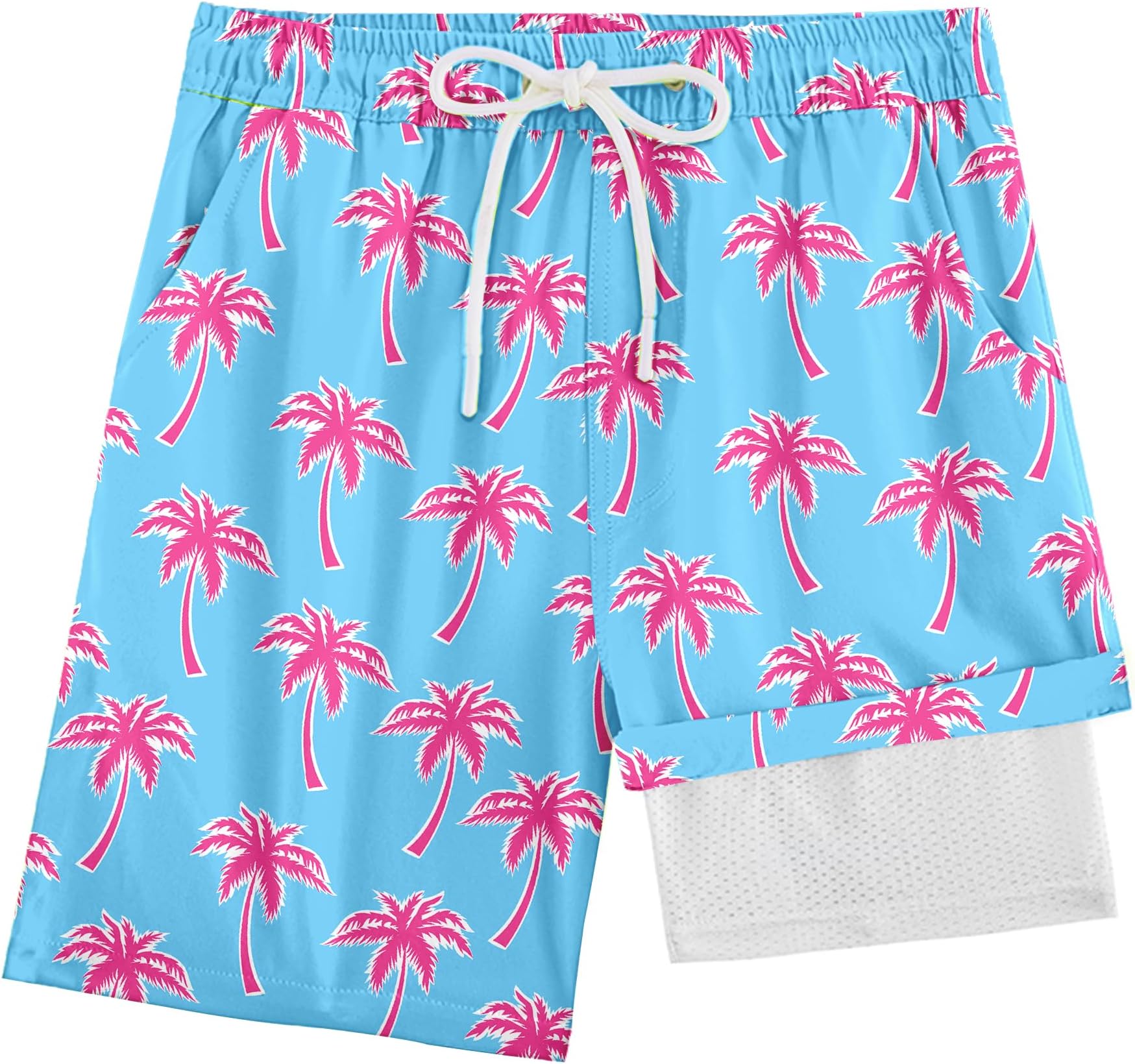 Boys Swim Trunks with Compression Liner UPF 50+ Quick Dry Bathing Suit Kids Beach Shorts Swimwear 7-20T