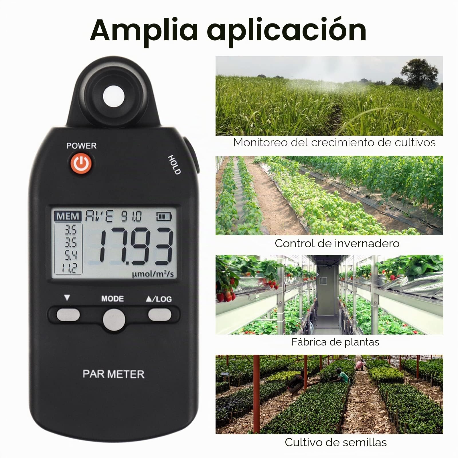 Medidores PAR Cuánticos probador PPFD para la Actividad Fotosintética de plantas de interior y exterior, Probador de luz lux 400-700nm