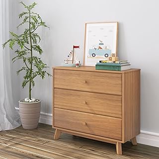 Max & Lily 3 Drawer Dresser, Pecan