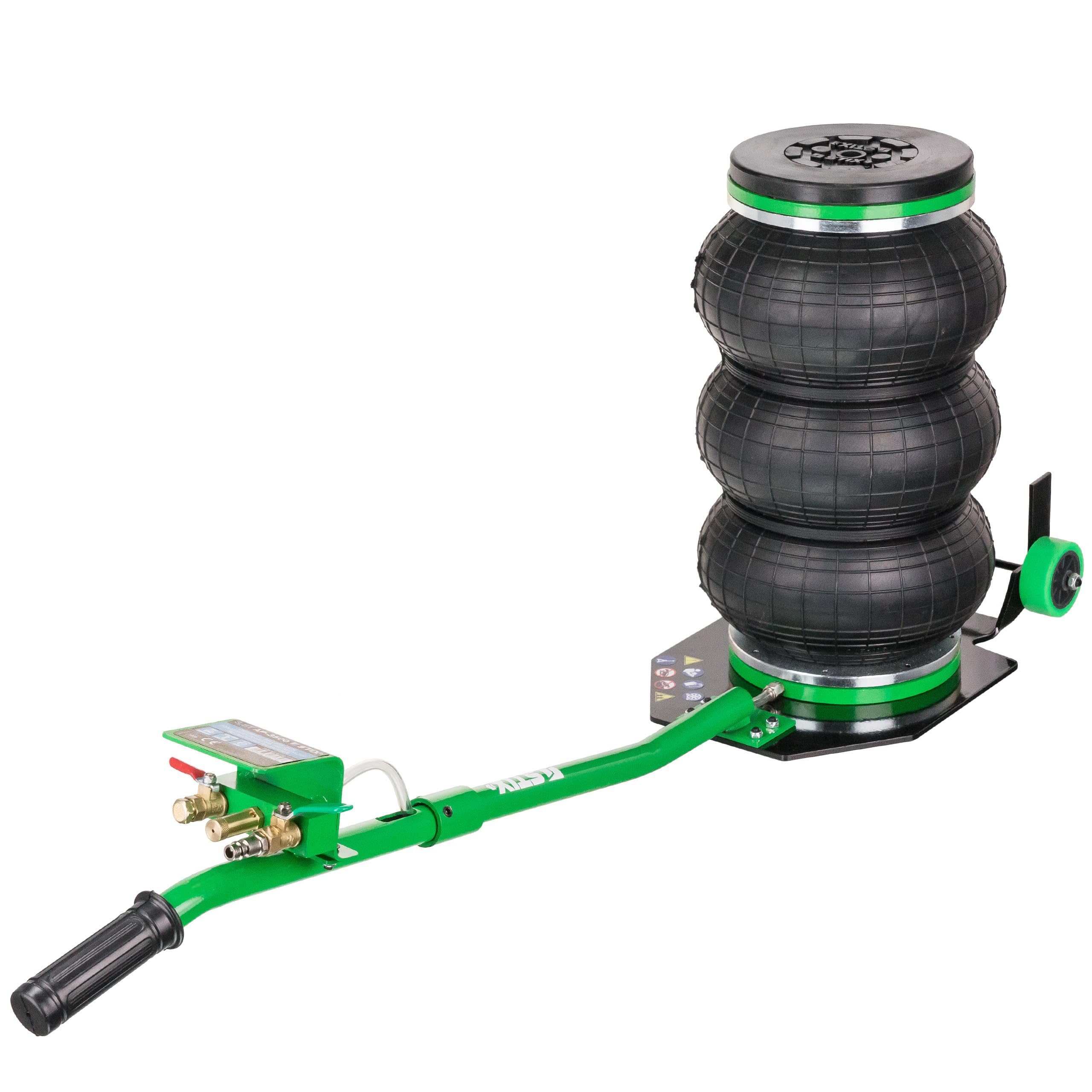 Pneumatischer Wagenheber 3,5T - Luft Wagenheber 130-430 mm - Druckluft Wagenheber mit 5-Fach Teleskop & EU Safety Valve - Air Jack für Werkstatt & Reifenwechsel