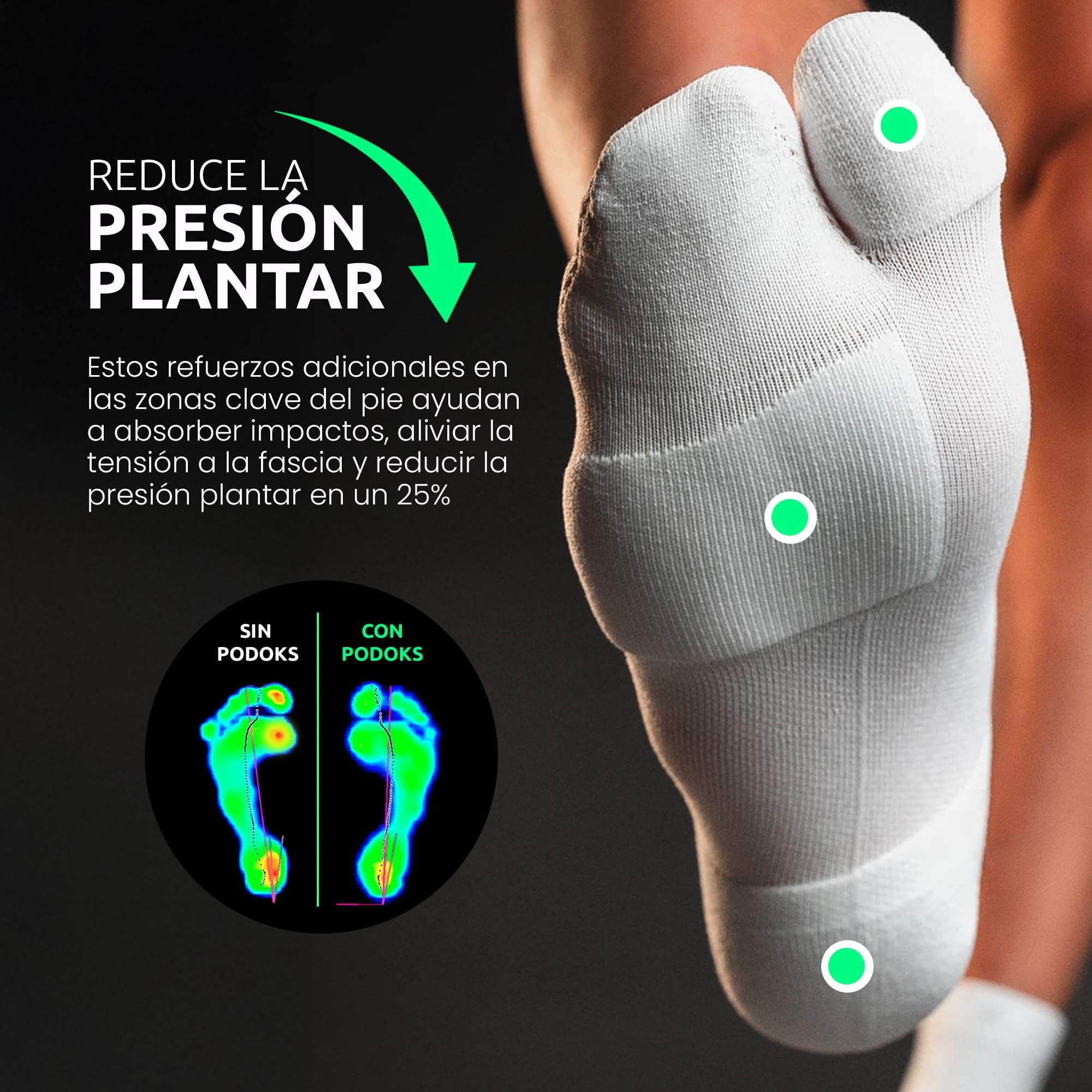 Calcetines Running Tobilleros Hombre y Mujer | Compresión deportiva y almohadillado estratégico | Alivia Fascitis Plantar | Sirve para Padel, Crossfit, Trekking | Fabricados en España