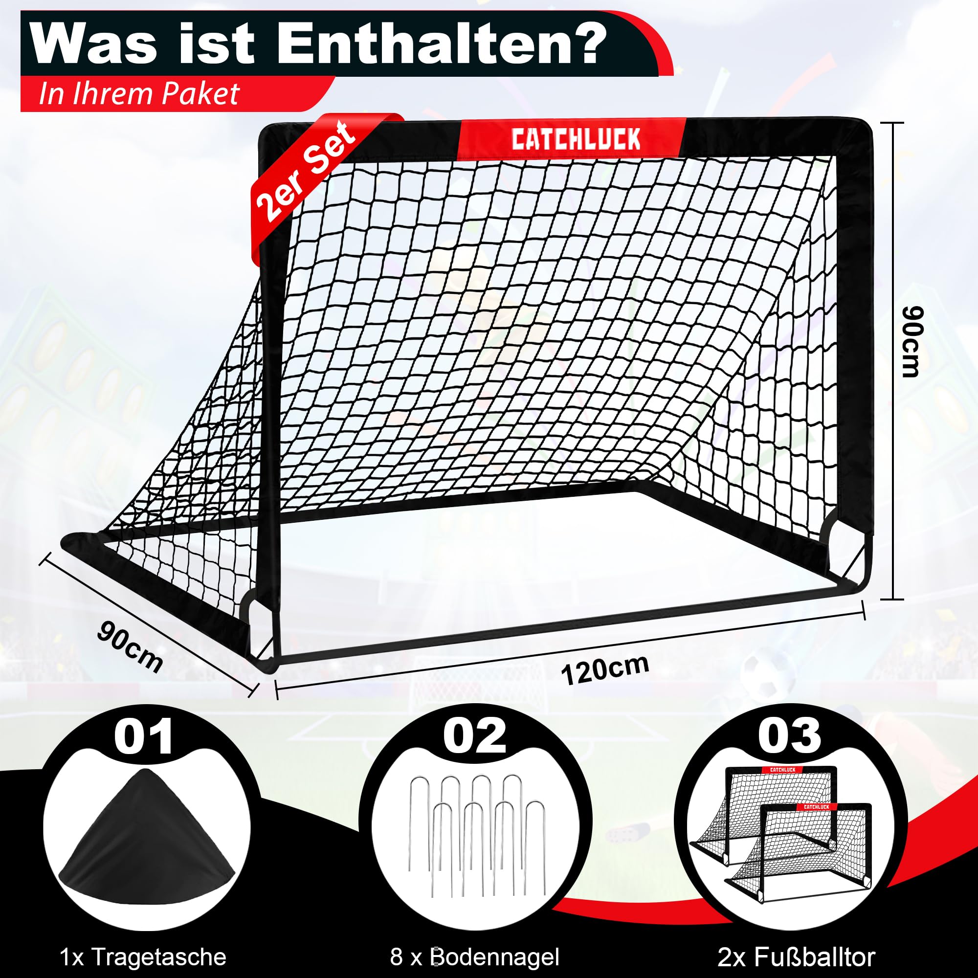 Fussballtore für Kinder Garten Fußballtor Tore Fußball Kinder Pop Up 2er Set Outdoor Fussballtor mit Tragetasche