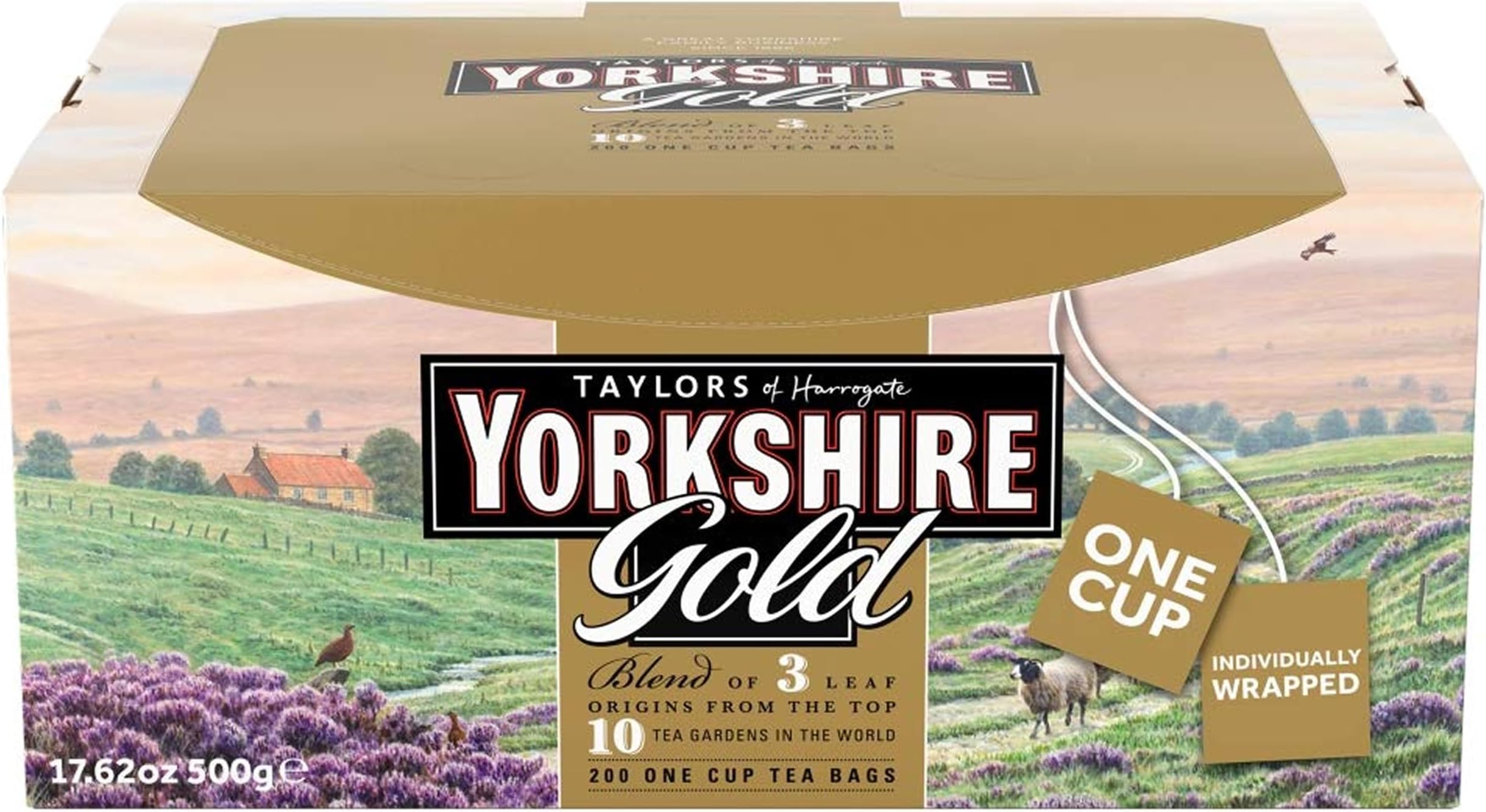 Taylors of Harrogate Yorkshire Gold Wrapped Tea Bags, 200 Count