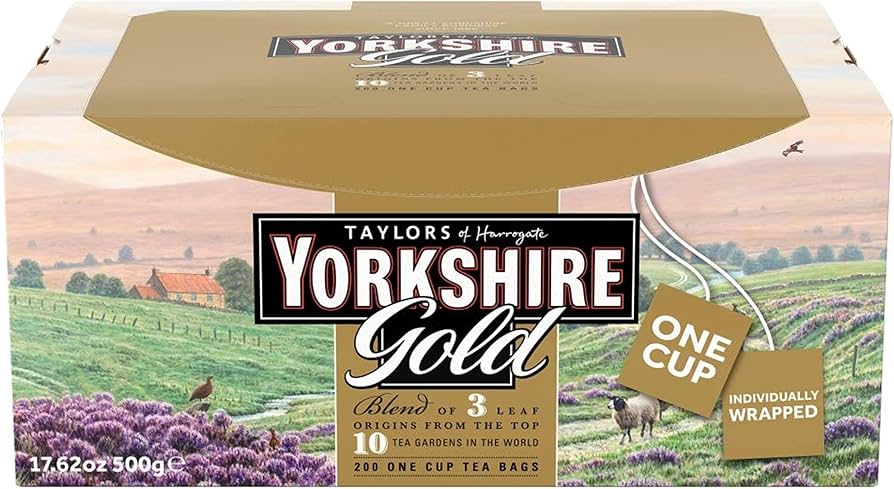 Amazon.com : Yorkshire Tea, Gold, Individually Wrapped Bags, 200