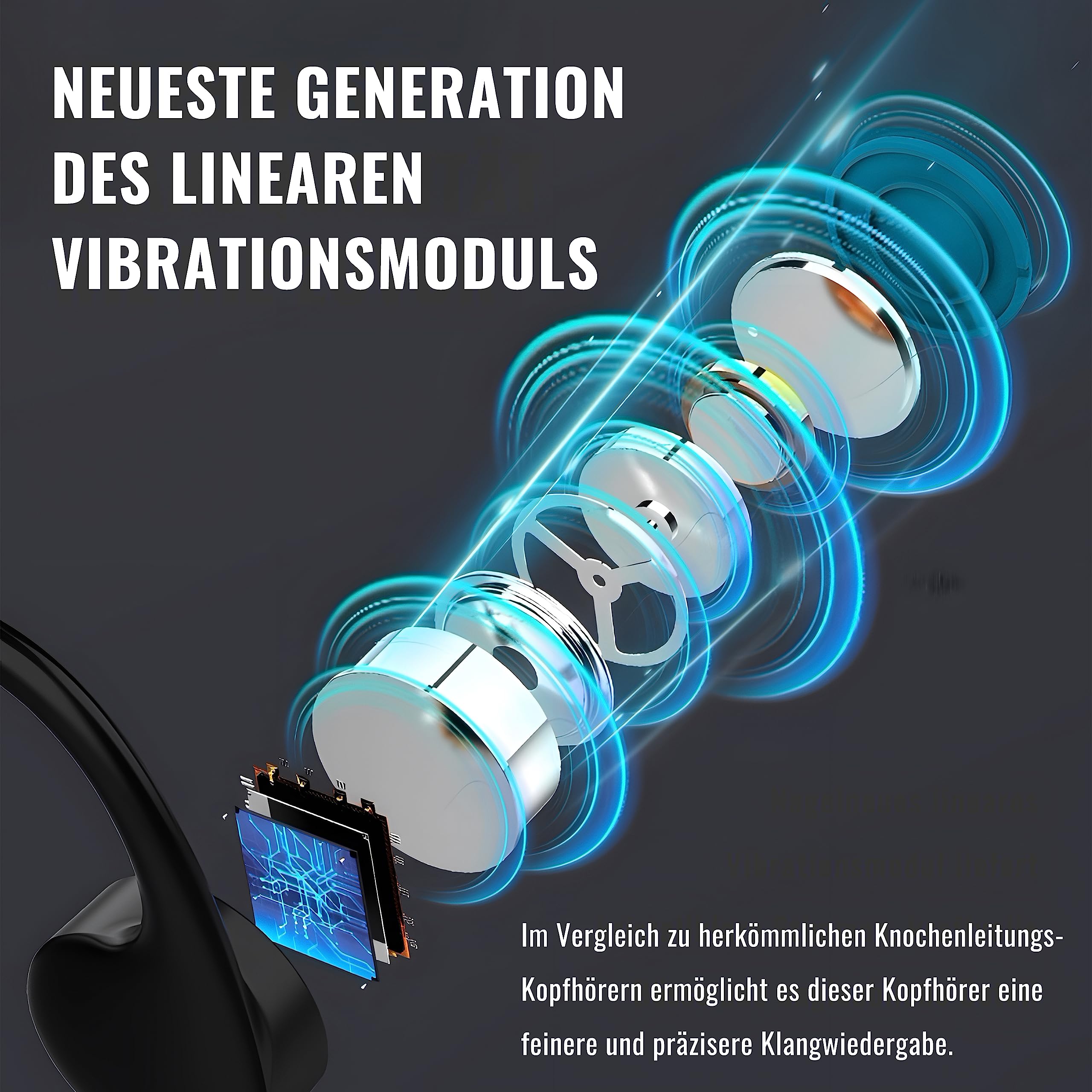 Casque de Natation sans Fil Bluetooth 5.3 IP68 32 Go MP3 Noir