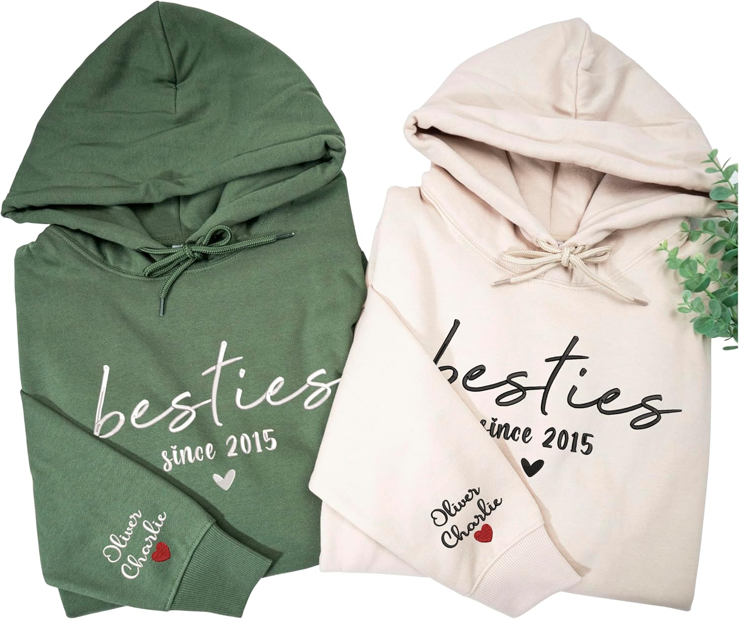 GAMMIE Custom Embroidered Besties Since Sweatshirt, Custom Best Friends