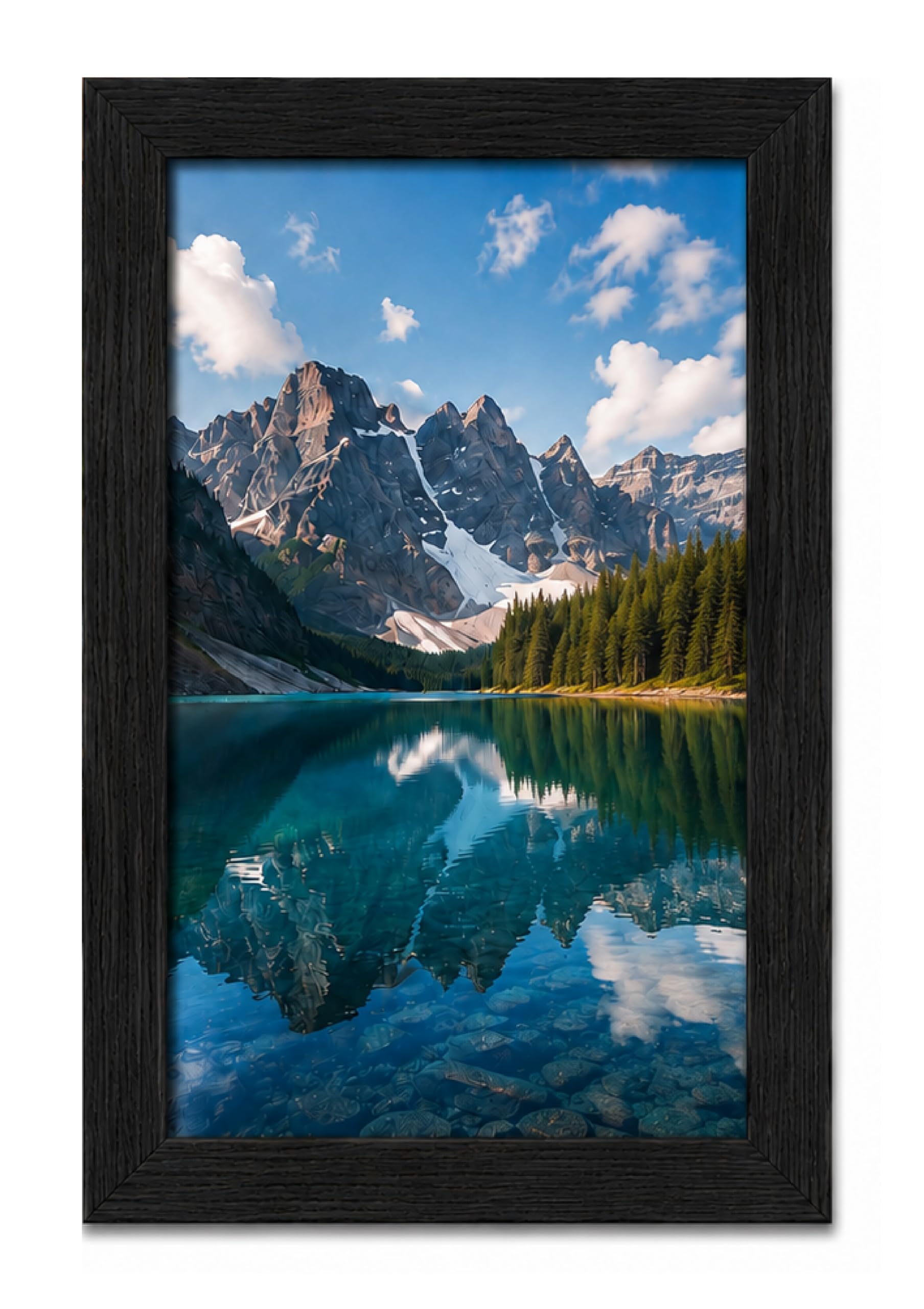 POOG 60x70cm BLACK Engineered Wood and Plexiglass, 600x700mm Photo Frame Dual Orientation Landscape or Portrait,Picture Frame Wall Hanging Display Photos artwork posters(BLACK, 60x70cm)