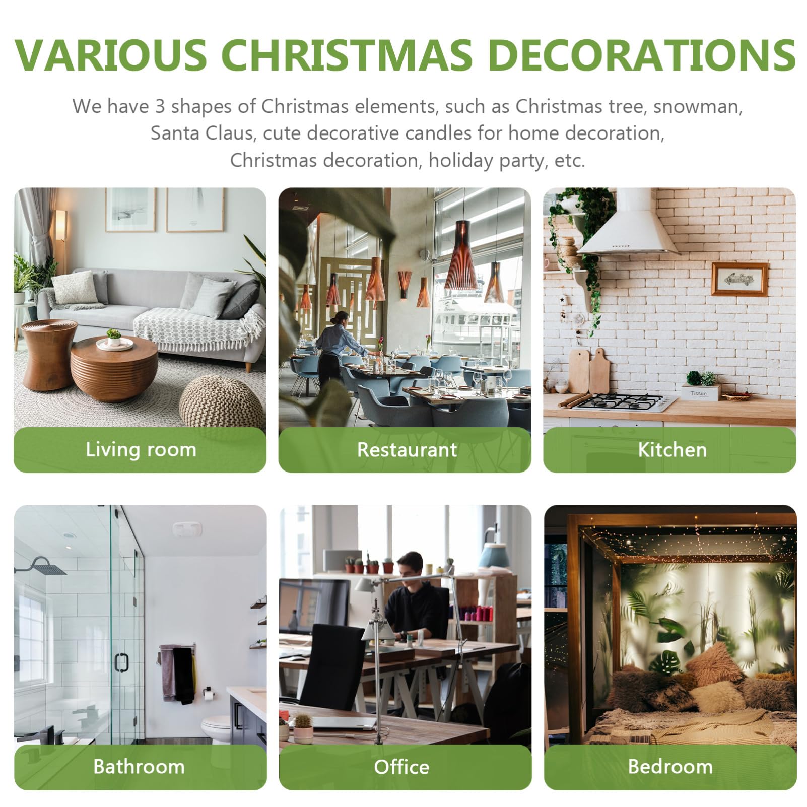 Alipis 2 Sätze Weihnachtsdekoration Kerze Weihnachts Party Weihnachten Party Weihnachtsteelichter Flackernde Kerzen Unparfümierte Weihnachtskerzen Weihnachtskerze Requisiten 9 Stück * 2