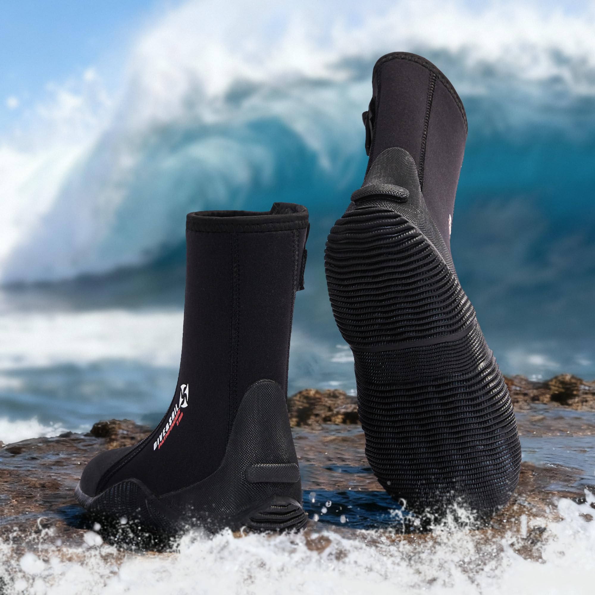 X-mAnTA Neopren Tauchstiefel 5mm Unisex Kurzer Schnitt mit Halbstarrer Gummisohle Fersen & Knöchelschutz für Gerätetauchen Surfen SUP und Canyoning