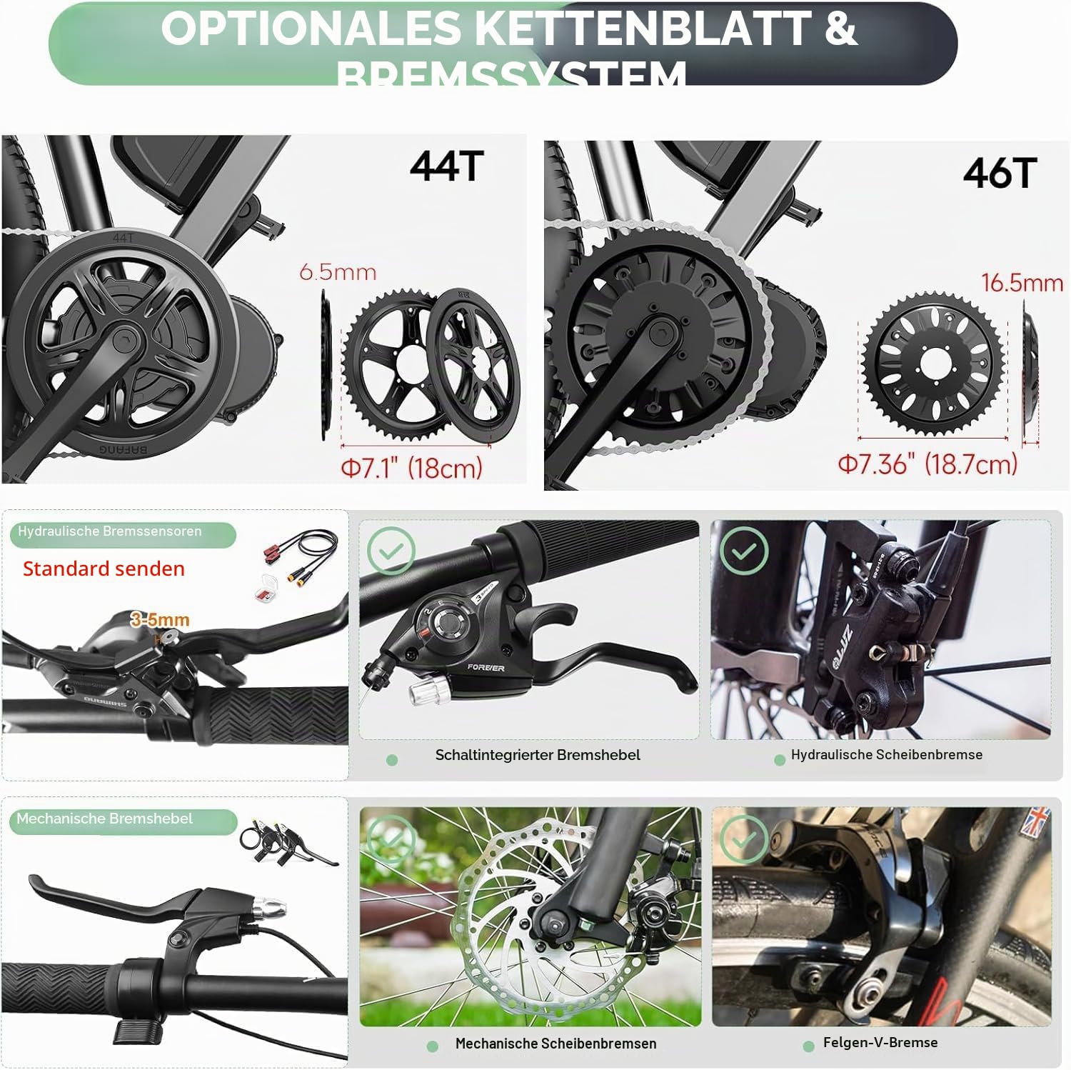 BAFANG Mittelmotor 750W 1000W 500W 250W BBS02B G340 Motor mit Optionale Batterie optionalem E-Bike Display Custom E-Bike Umbausätze für BB68mm BB100mm BB120mm Mountainbike Rennrad Pendlerrad