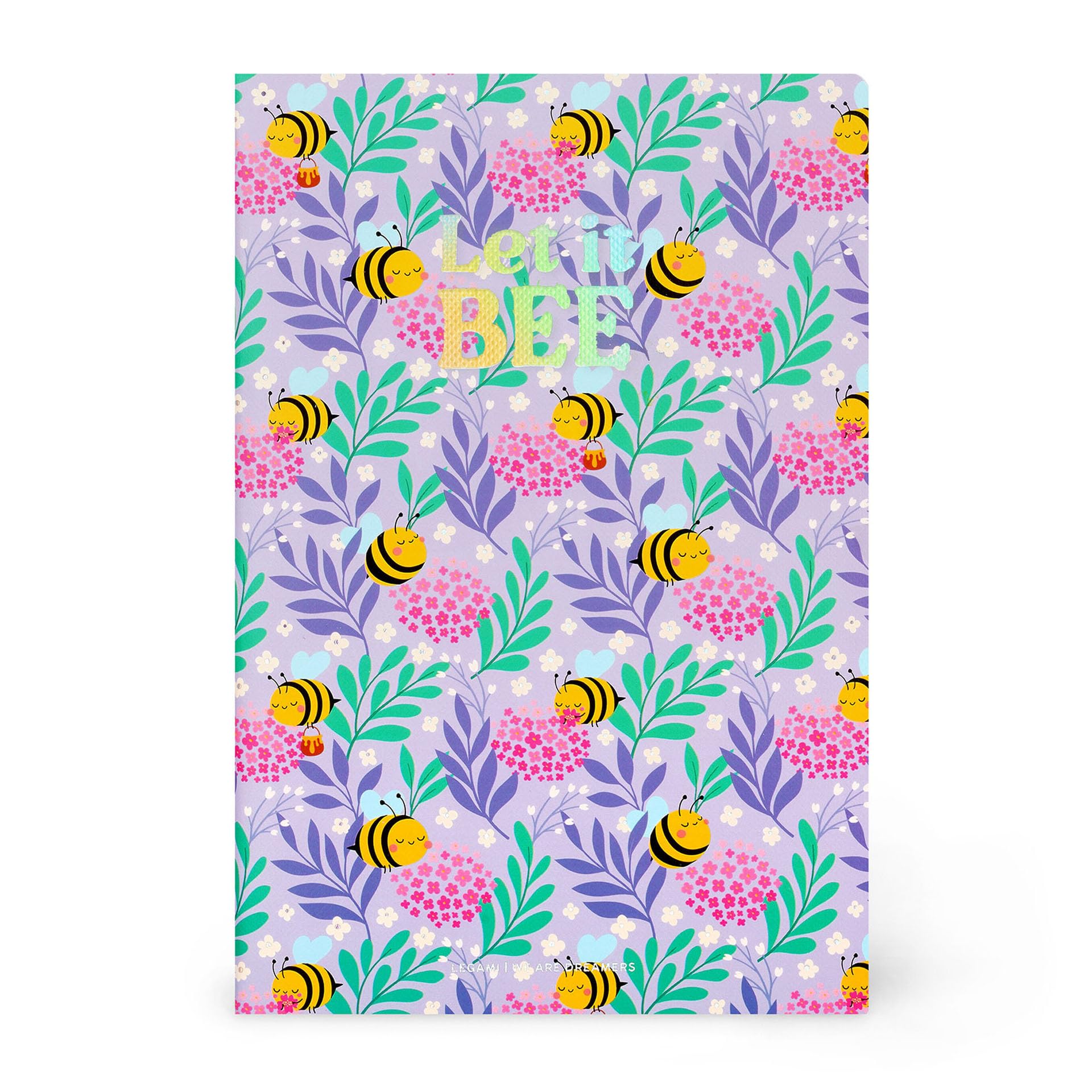 Legami - Notebook with 7 mm Lined Bee, B5 Format, Large, FSC Certified Paper, 100 Pages, Singer Stitch Binding, 18.5 x 25 cm