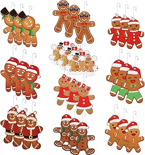 30 Pieces Christmas Ornaments Gingerbread Christmas Tree Decorations Small Gingerbread Man Christmas Ornaments Gingerman Xmas Decoration Sets Christmas Gingerbread Decorations for Christmas Tree Decor