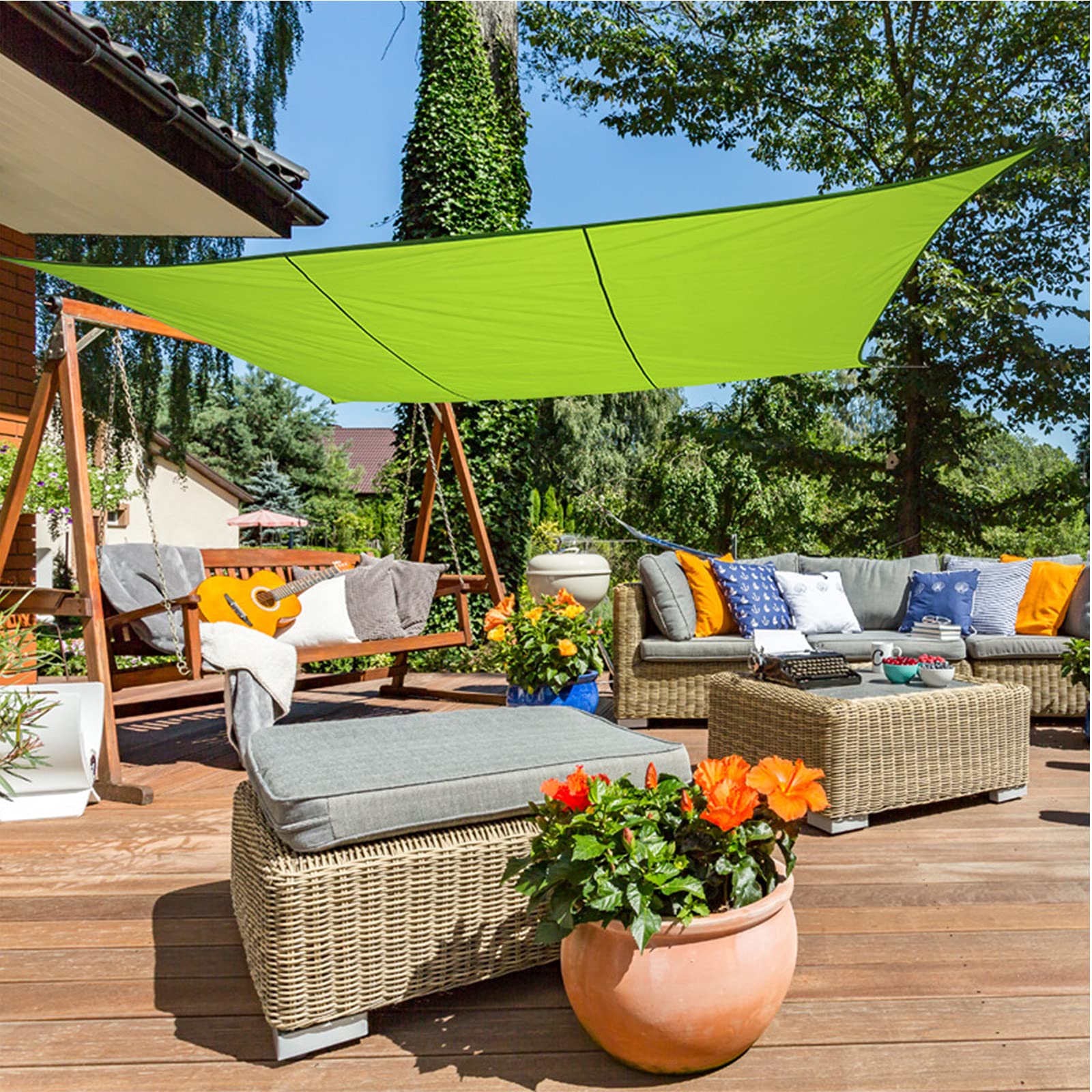 Parasole per esterni, 2,8 x 33,5 m, impermeabile, protezione UV al 98%, perfetta per feste in giardino, corda inclusa