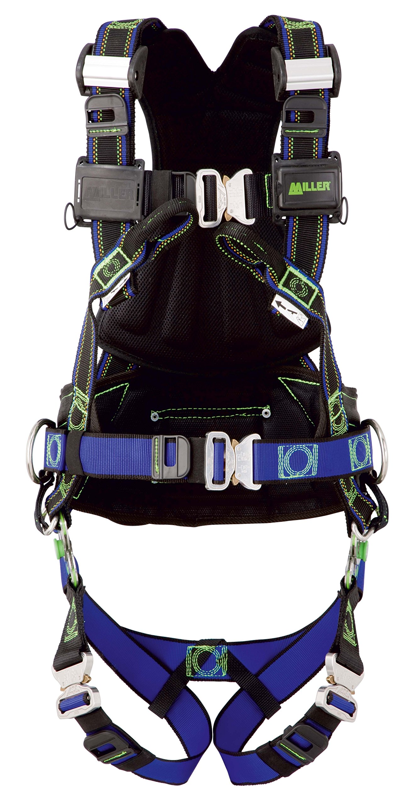 Miller Harnais Antichute R5 Révolution Premium 3-pts avec Sangle Duraflex, Boucles Automatiques, Dosseret Ergo Armor et Ceinture de Maintien de Travail, Taille XXL, 1014253