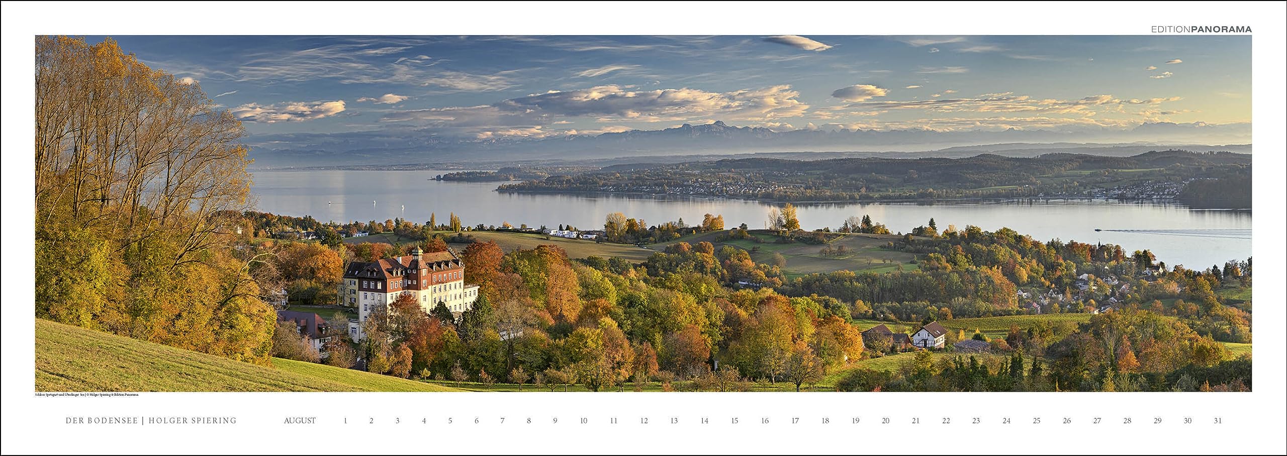Der Bodensee: Immerwährender Panorama-Kalender, 110 x 39 cm