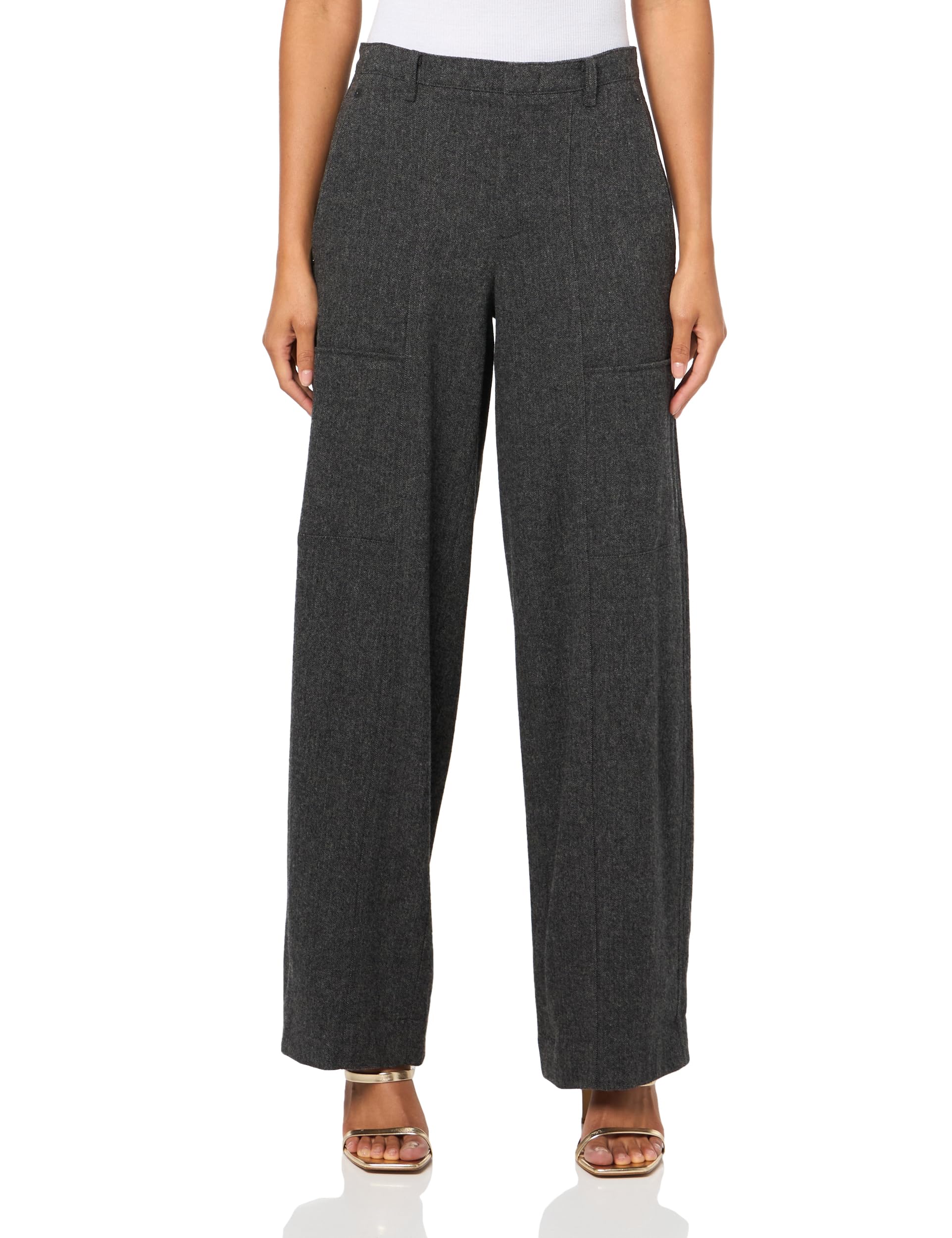 Vince Womens Mid Rise Brushed Herringbone Flannel Utility Pant