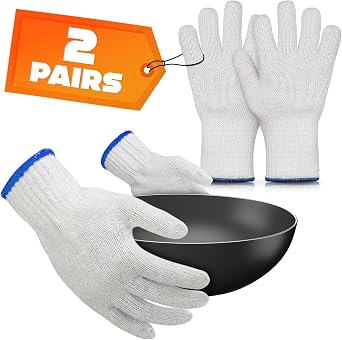 KETAR 2 Pair Aramid Fiber Heat Resistant Gloves for Cooking, 9.5 Inch Long