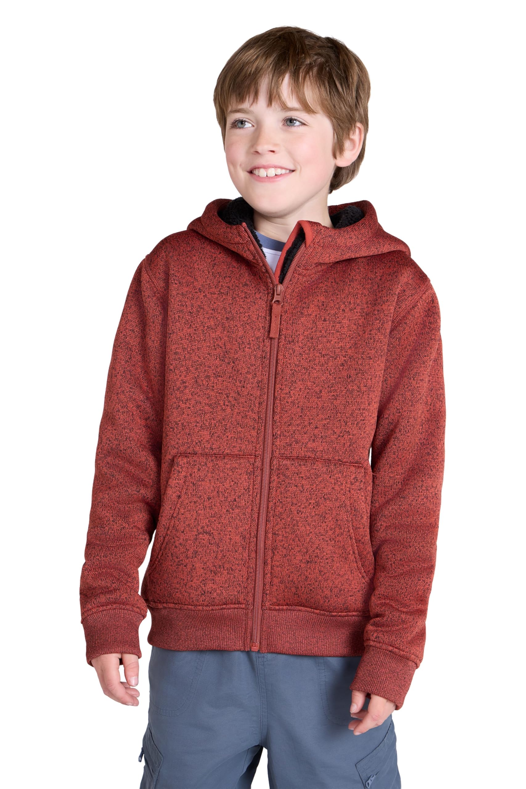 Mountain Warehouse Rust Nevis Fur Lined Kids Full Zip Hoodie 11-12Y