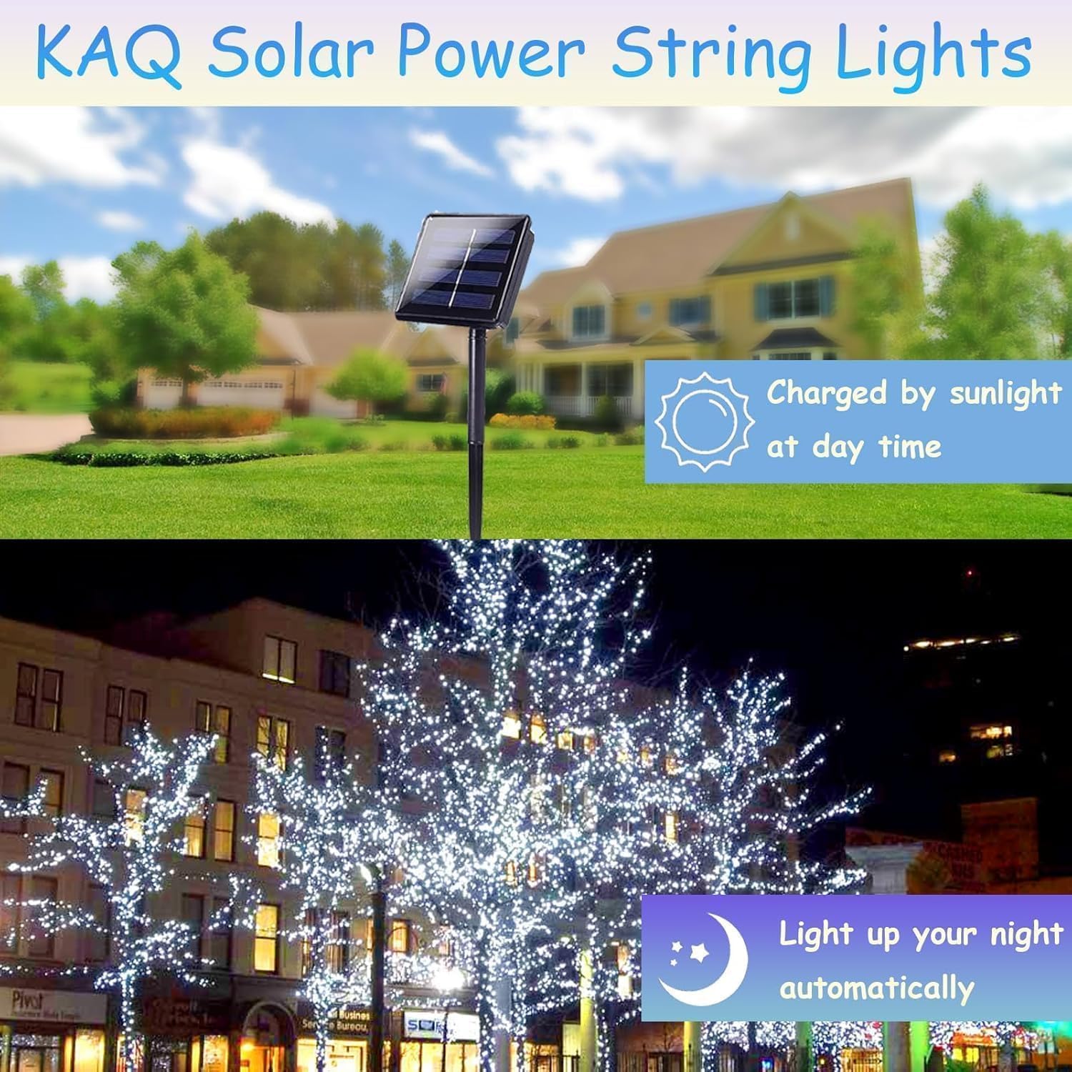 Upgrade 6Pack 100LED Solar Lichterkette für Außen, Solar Weihnachten Lichterkette Außen mit 8 Modi, IP65 Wasserdicht Outdoor Twinkle Light, Garten Weihnachtsbaum Weihnachtsdekoration, Kaltweiß