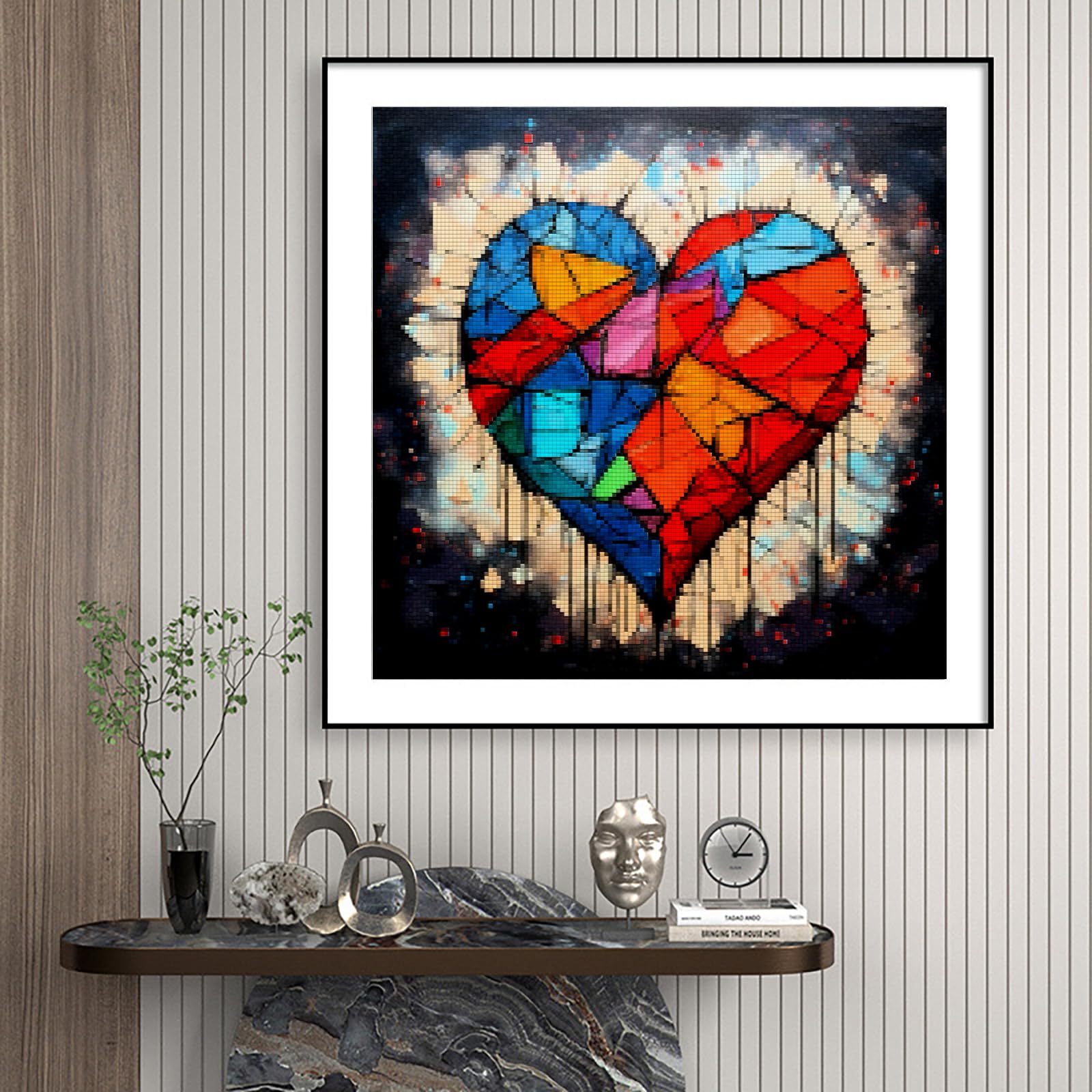 Amazon.com: Colorful Graffiti Broken Heart-Shape 5D Diamond Art