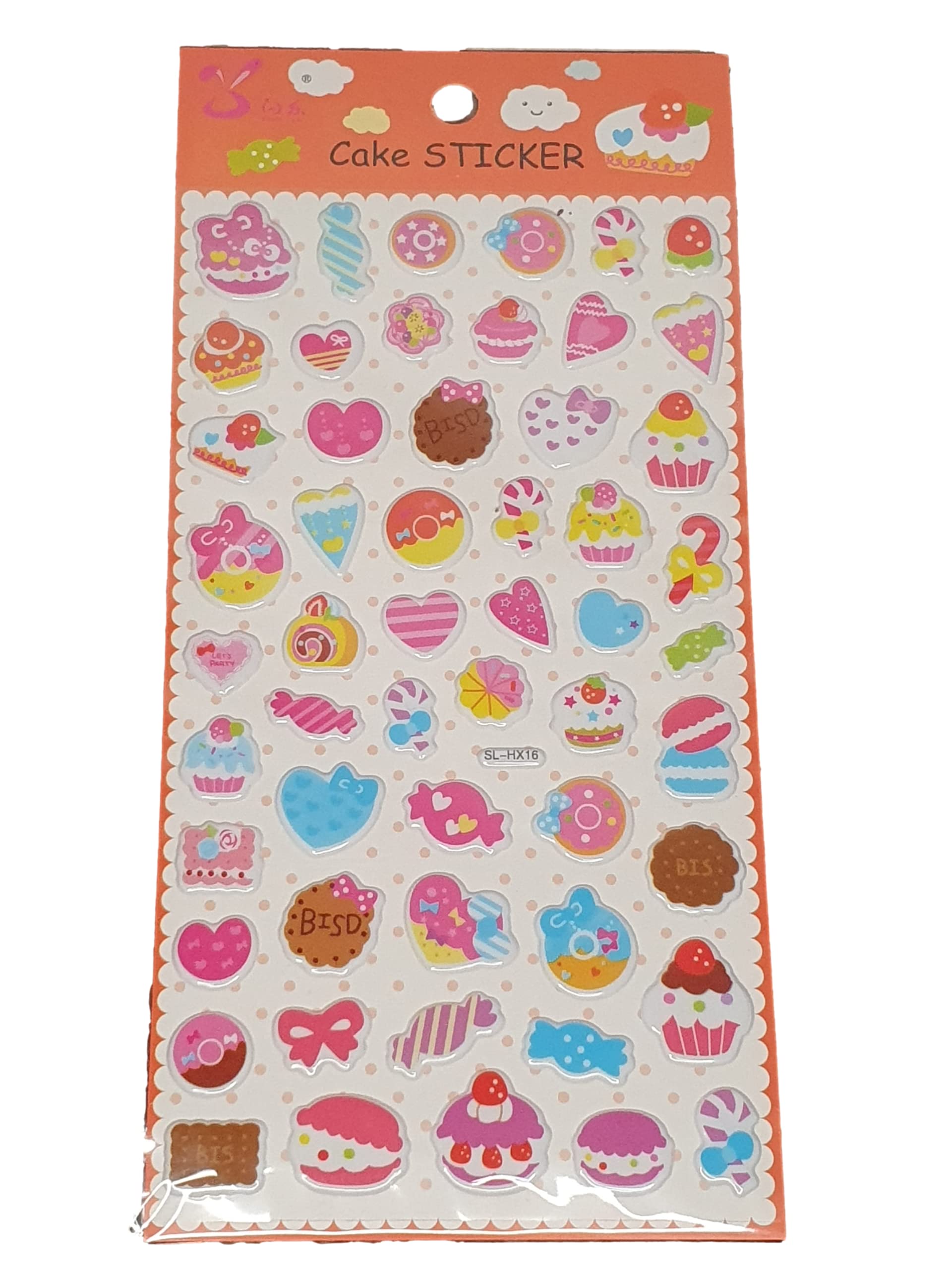 Fat-Catz-Copy-Catz Various Kids Children's Puffy 3D Cake Sweets Cupcake Stickers For Scrap Books Reward Stickers Reuseable