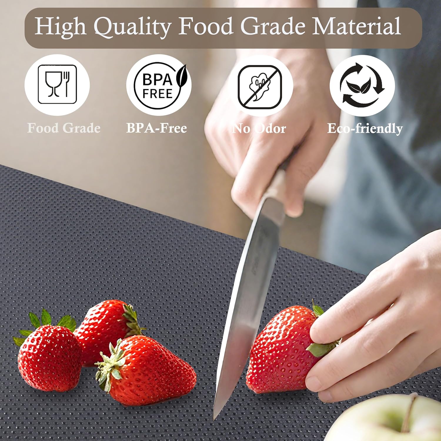 Shelf Liner for Kitchen Cabinet 20 Inch Wide X 20 Ft Non-Slip Drawer Mat Waterproof & Oil-Proof Cabinet Mat for Cupboard Pantry Bedroom Home Non Adhesive Refrigerator Shelf Liner (Black)