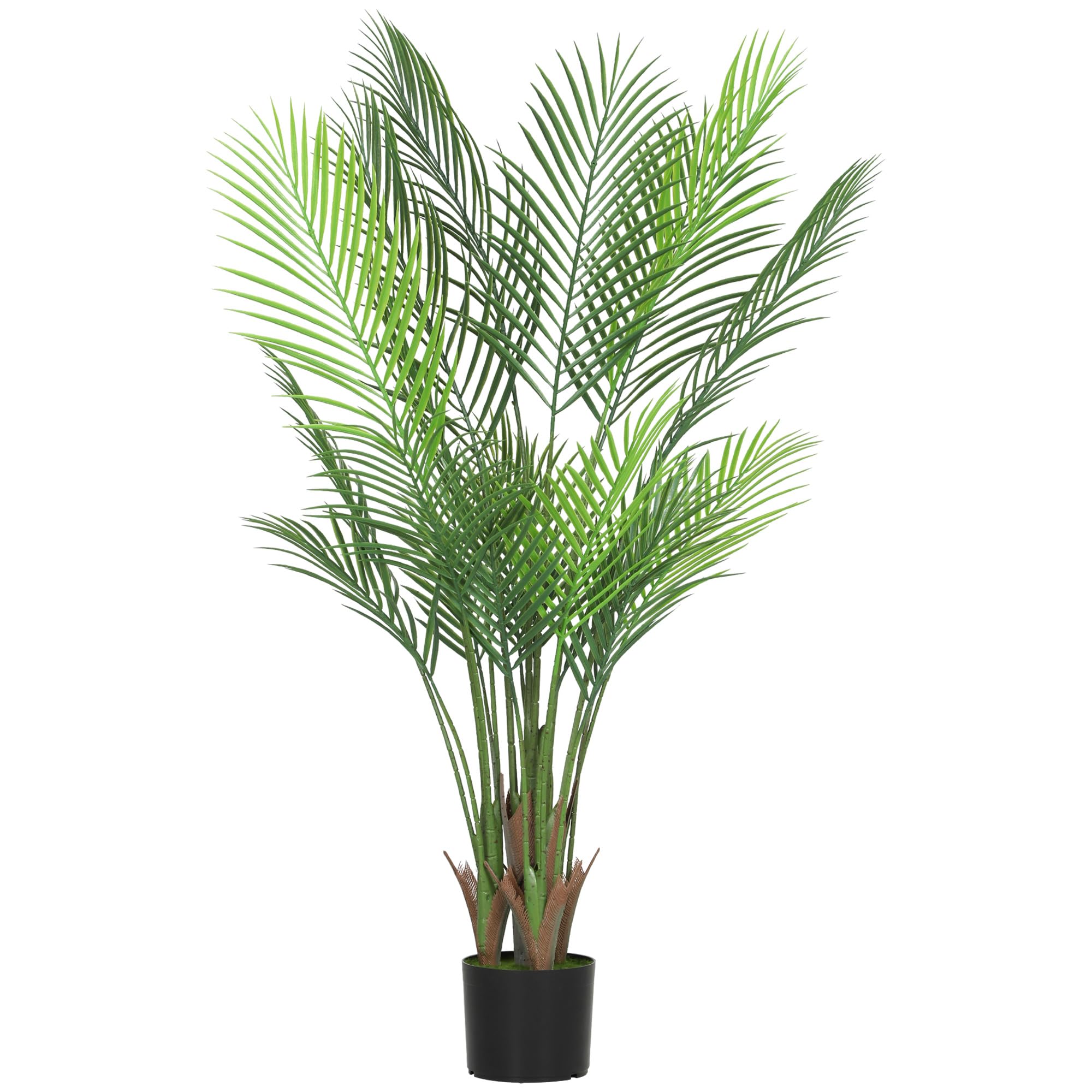 HOMCOM Plante Artificielle intérieure 120 cm, Palmier Arbre Artificiel avec Flocage et Pot en Plastique, Fausse Plante décoration pour Maison, Salon, Bureau, Chambre, Vert