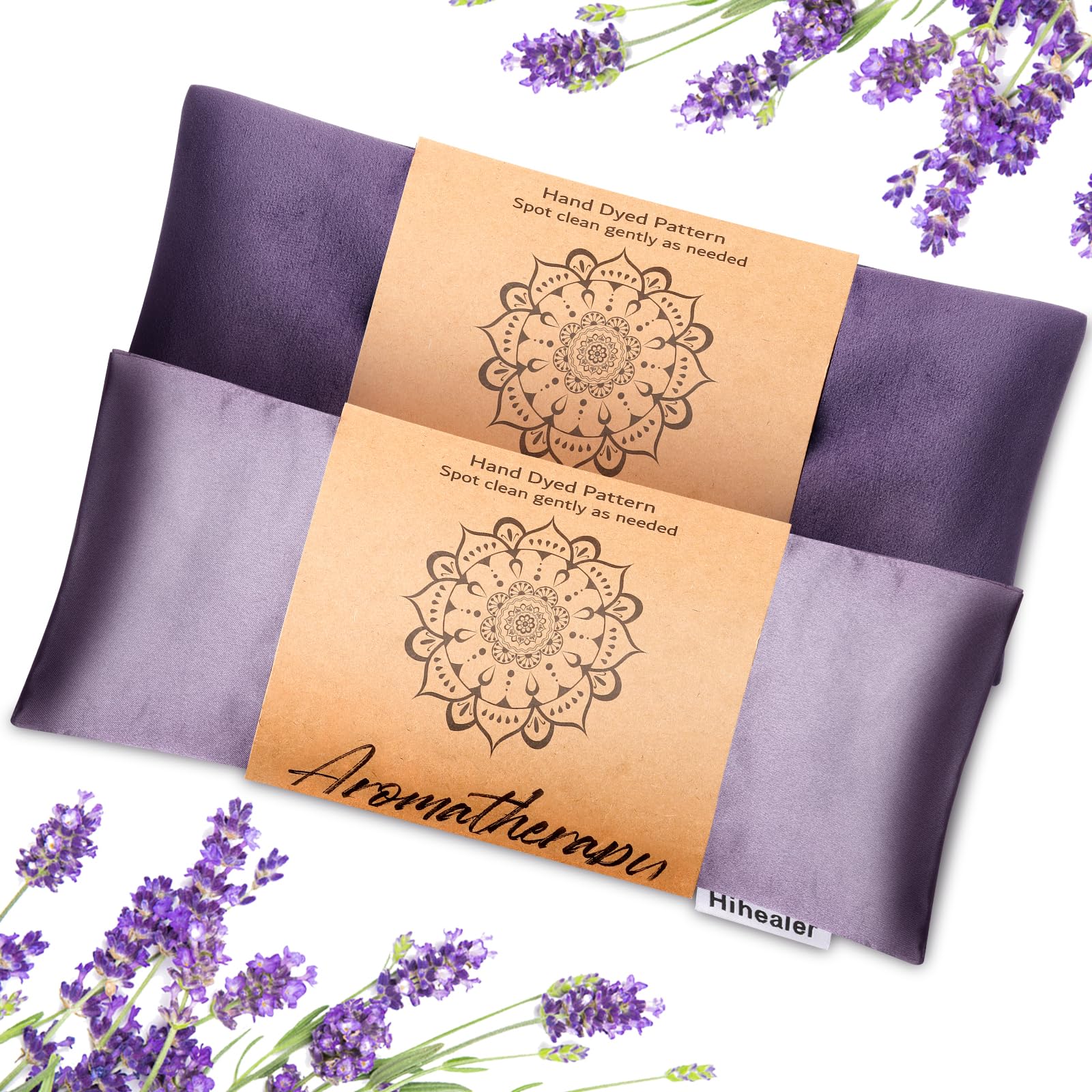 Weighted Eye Mask for Sleep, Yoga, Meditation, Lavender Eye Pillow Heated for Headache, Sinus, Dry Eyes Relief, Moist Heat Mask Purple Relaxation Gifts for Women (Purple&Lilac)