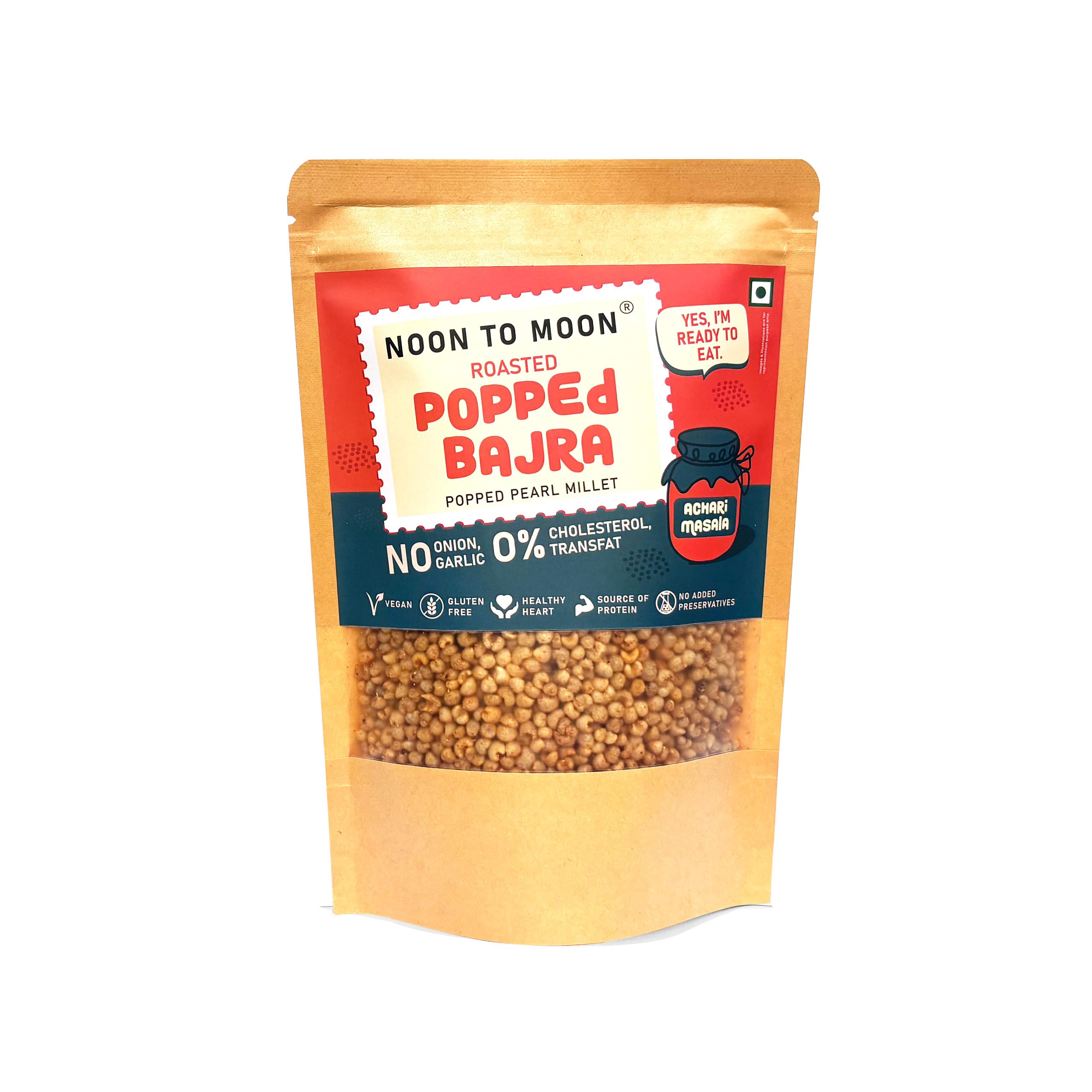 Noon to Moon Popped, Puff Bajra | Popped Pearl Millet Snacks/Crunchies | Achari Masala Flavour | Roasted Not Fried | Preservative Free | Travel Friendly Snacks/Munchies (Pack of 1) (75 g) (B09ZYFS2FK) Amazon Price History, Amazon Price Tracker