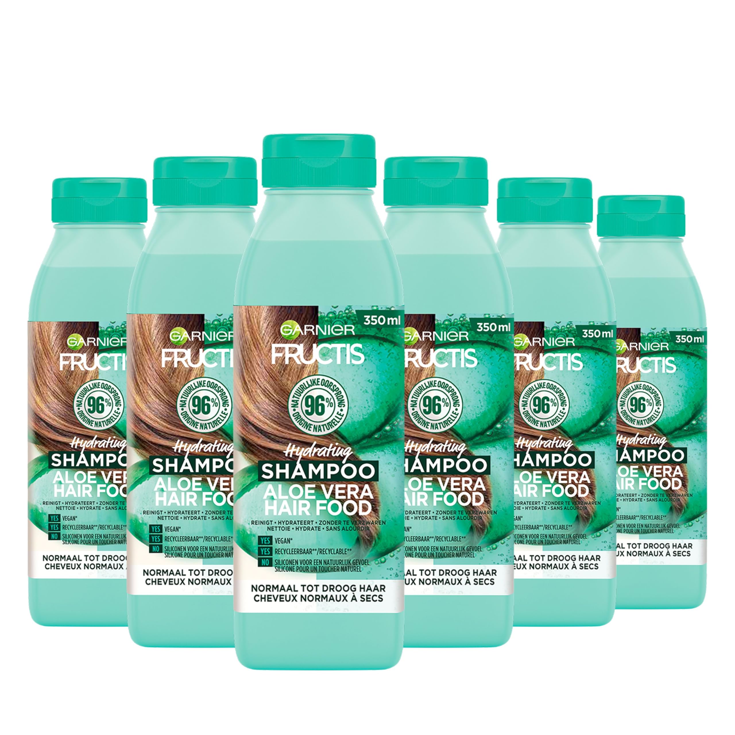 Garnier Fructis Hair Food Aloe Vera Nawilżający szampon, 6 x 350 ml (NL)