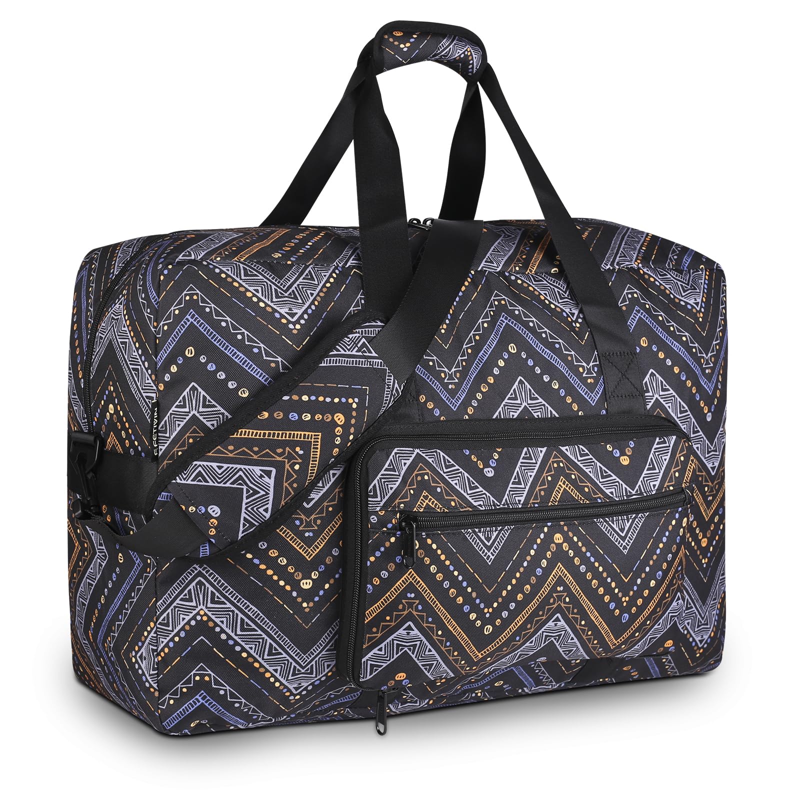 F.FETIVIN Weekender Bag Carry On Travel Duffle Medium Overnight Bag for Women (Wavy Stripes)