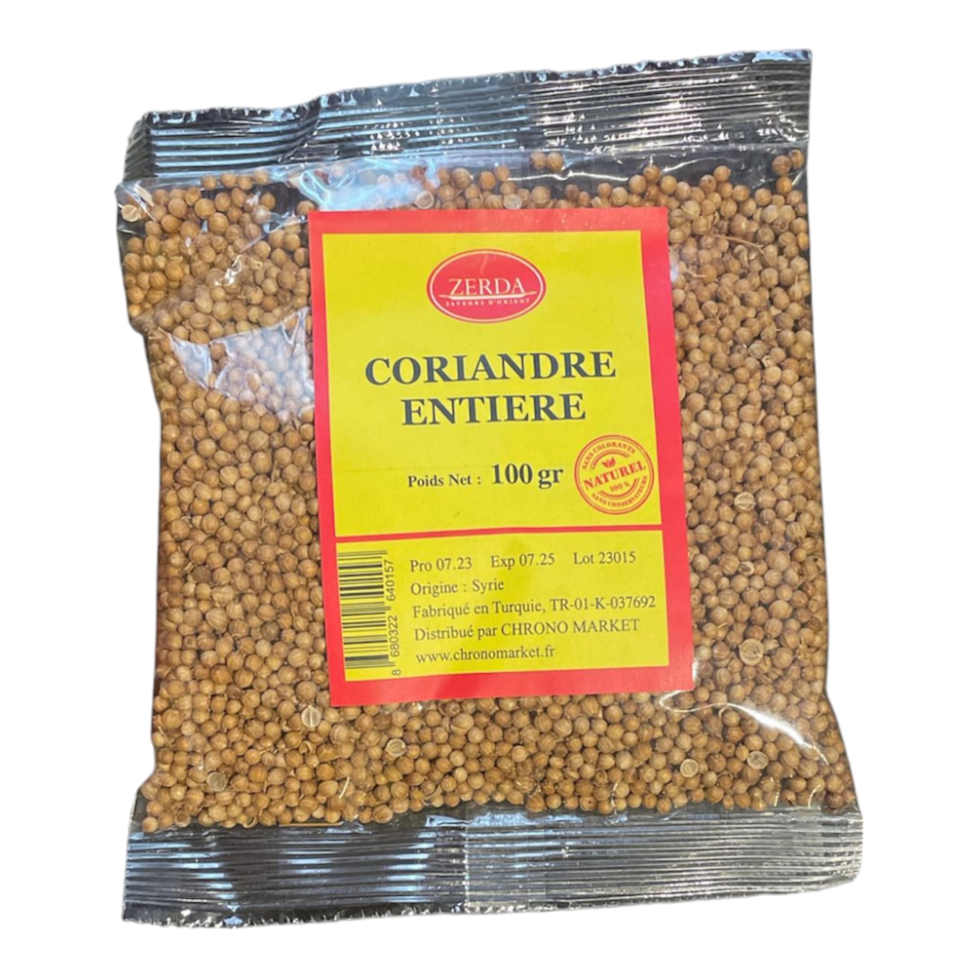 Coriandre Entière | ZERDA | Haute Qualité | 100% Naturel (250, Grammes)