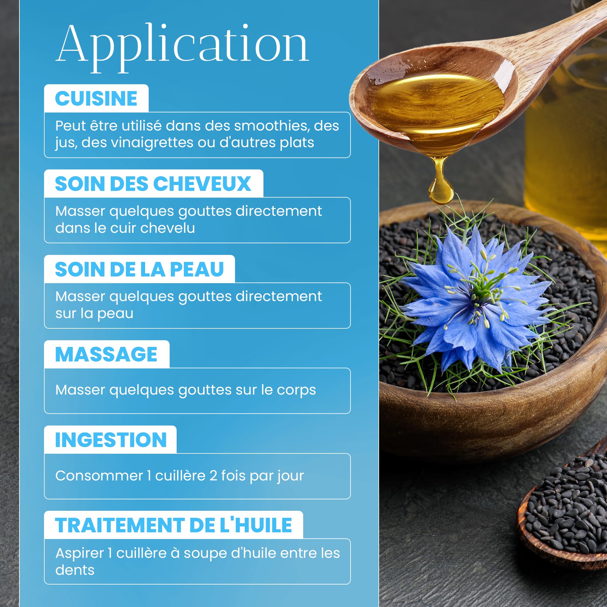 Kräuterland Huile de Nigelle Bio filtrée 250 ml - 100% pure, doucement pressée à froid, égyptienne, nigella sativa, végétalienne - fraîche du moulin directement du No. 1 Fabricant d'Allemagne