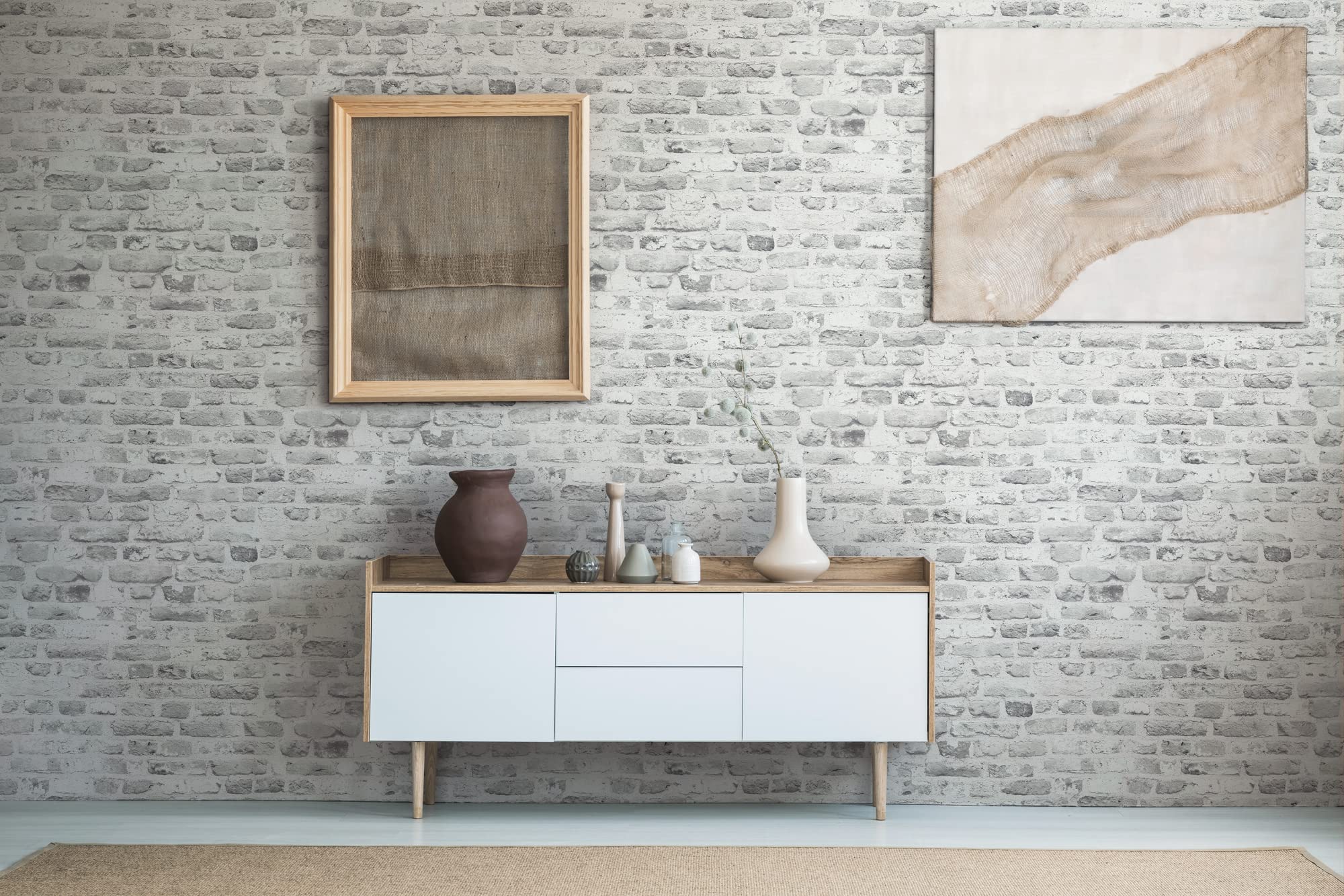 A.S. Création Papel Pintado - Papel pintado con apariencia de ladrillo en gris y blanco - Papel de pared para diferentes espacios - Papel pintado de pared de 10,05 m x 0,53 m