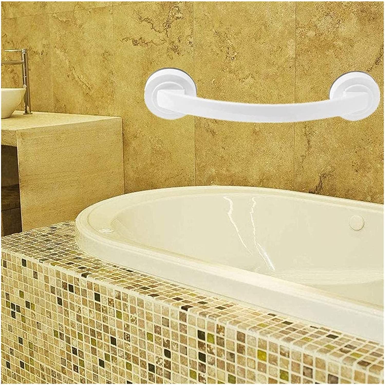 Barra de Apoyo para reposabrazos,Barra de Apoyo Antideslizante,manija para Inodoro de Ducha,pasamanos con Ventosa,manija de Seguridad para baño,Ventosa,pasamanos,Agarre para baño,bañera,ba