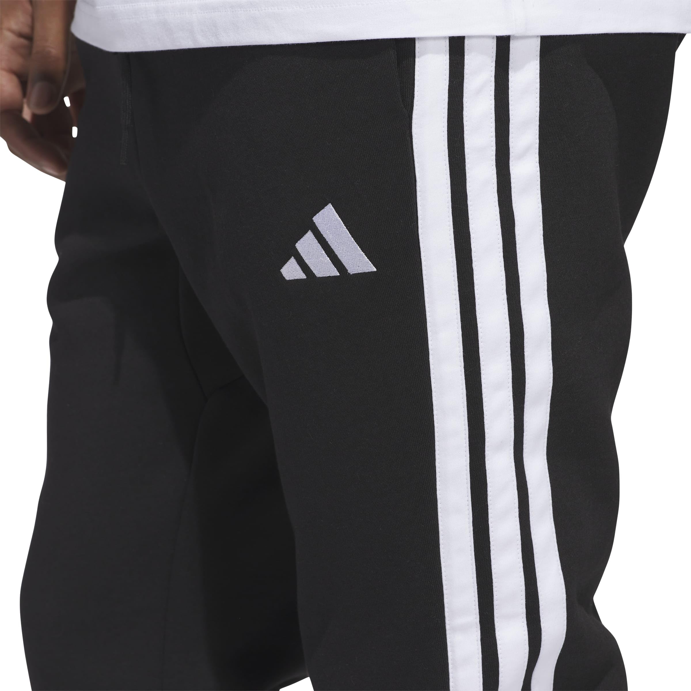 adidas ESSENTIAL THREE STRIPES FLEECE PANT - Spodnie golfowe Mężczyźni