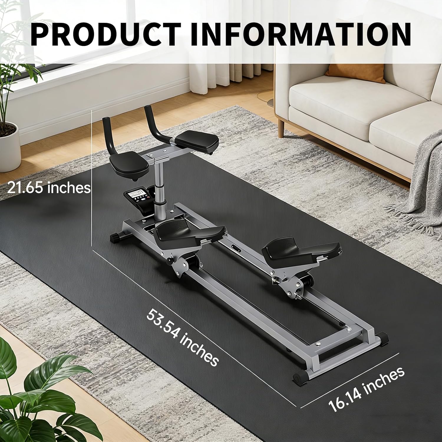 Core Twisting Trainer for Home Gym, Low Impact Abdominal and Glute Workout Machine with 5-Level Height Adjustment, Soft Knee Pads and Elbow Support, 330LB Capacity, Full Body Exercise Equipment